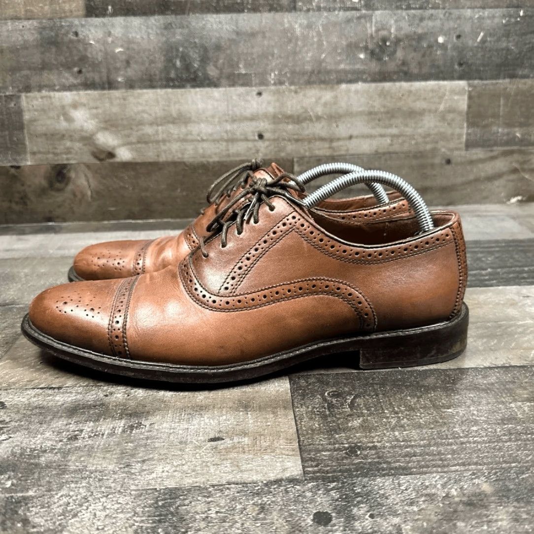 Johnston & Murphy Johnston & Murphy Shoes Men’s 10.5 Conrad Cap Toe Brown Calfskin Leather Oxford Dress Shoes Size ONE SIZE - 4 Thumbnail