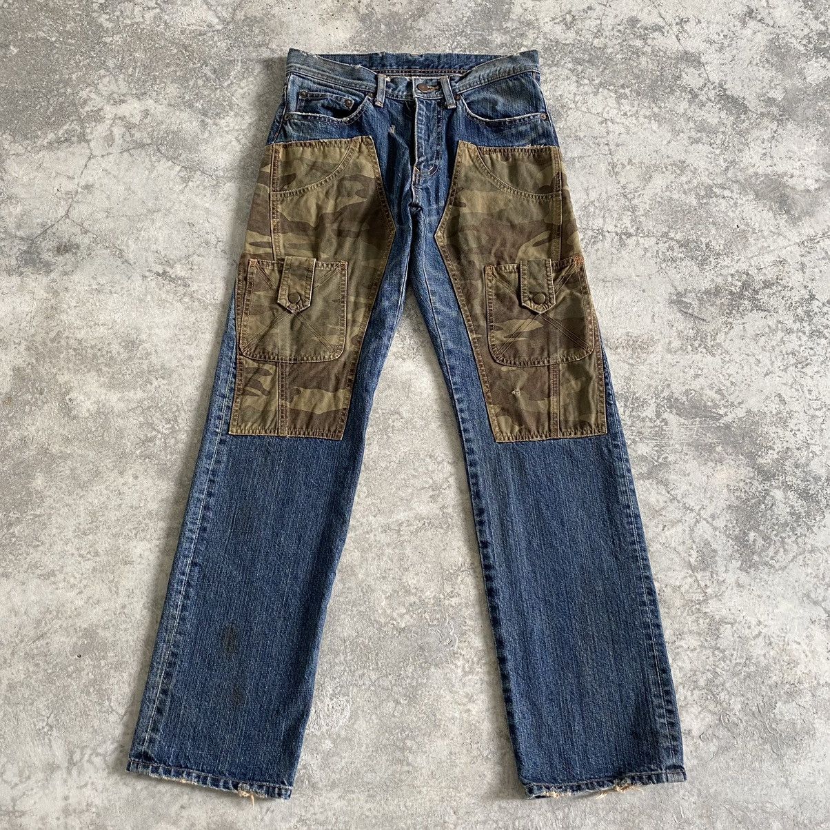 Kiminori Morishita 1990’s Tete Homme Hybrid Camo Double Knee Jeans Size US 29 - 1 Thumbnail