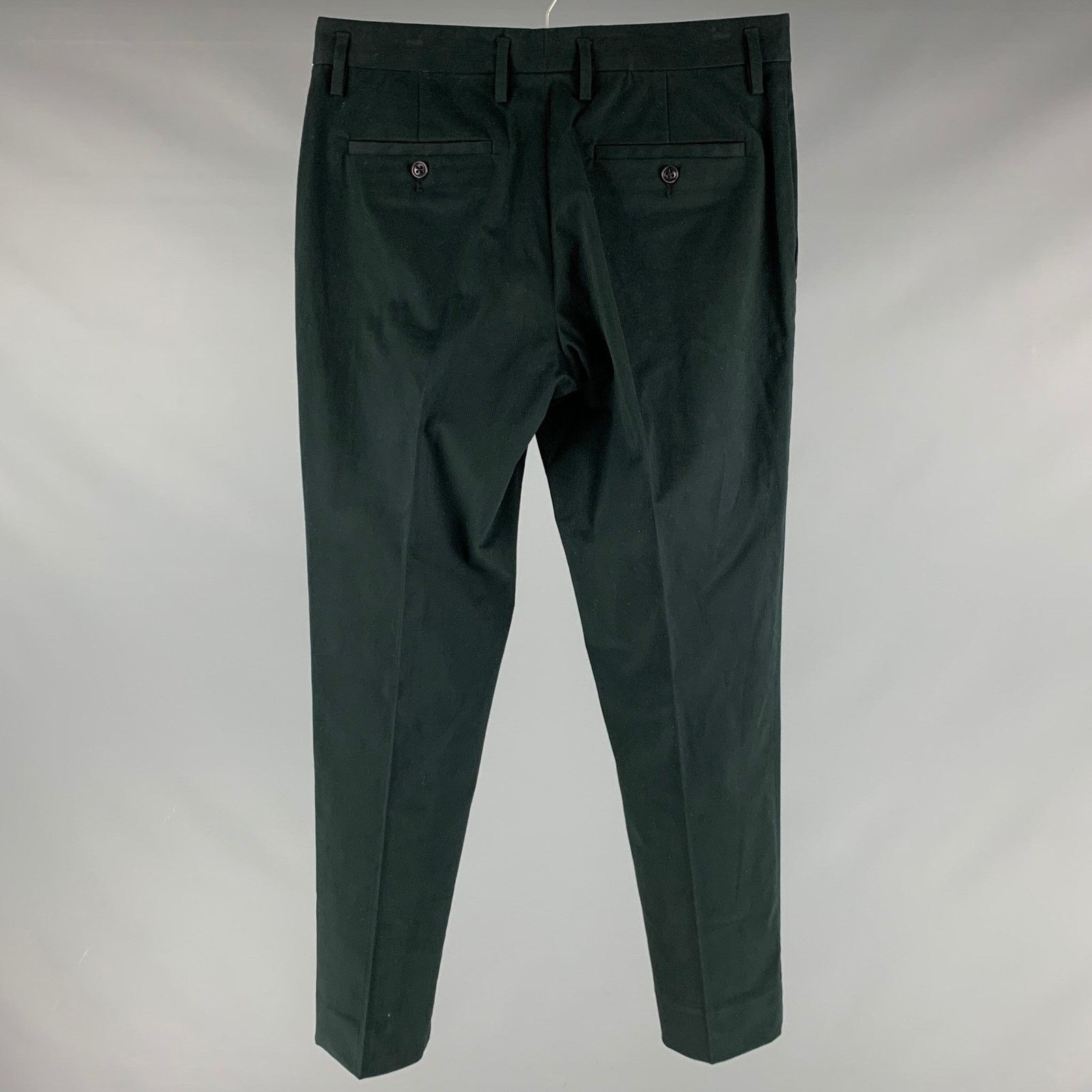 Marc Jacobs MARC JACOBS Green Cotton Elastane Zip Fly Dress Pants Size US 32 / EU 48 - 2 Thumbnail