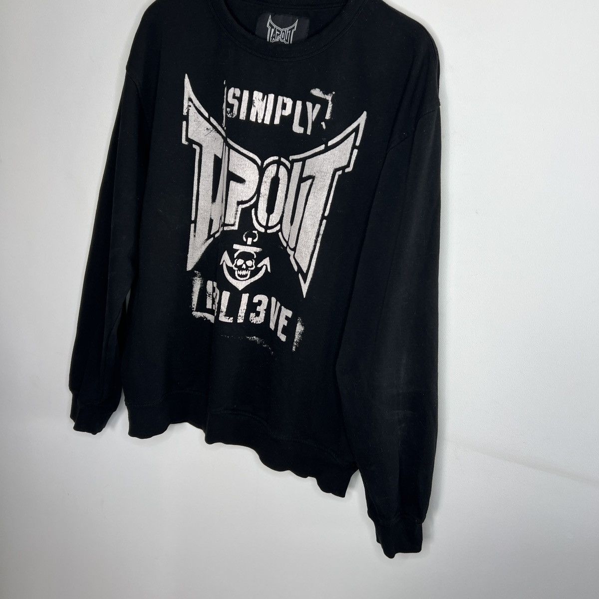 Tapout × Vintage Tapout Sweatshirt Black Faded Simply Bellieve Retro Y2K Size US XL / EU 56 / 4 - 3 Thumbnail