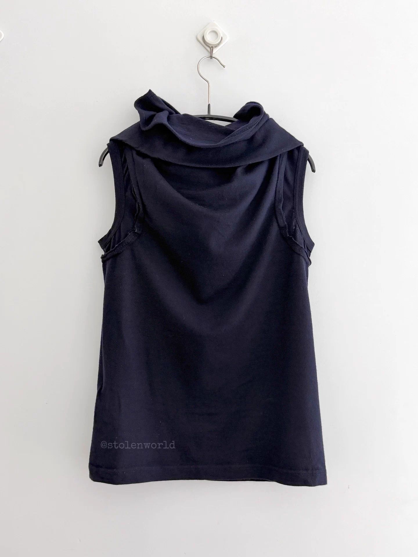 Comme des Garcons CDG Wool Tie Turtleneck Navy Black Top Size M / US 6-8 / IT 42-44 - 7 Thumbnail