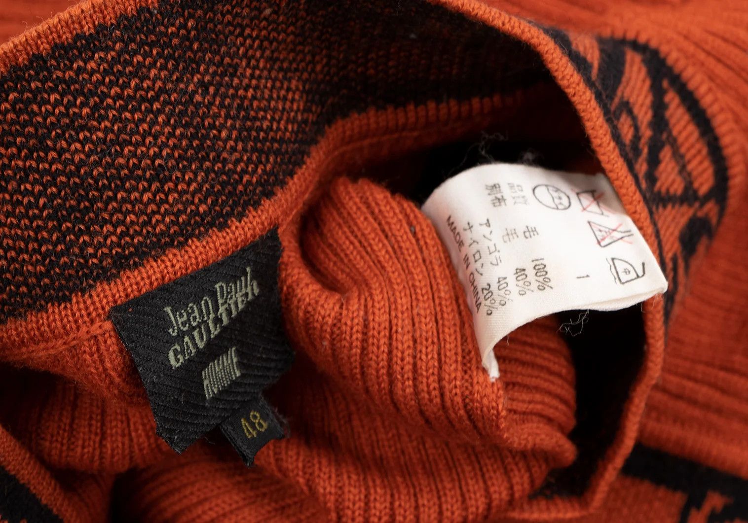 Jean Paul Gaultier Logo Line Driver's Knit in Orange, Size 48 Size US M / EU 48-50 / 2 - 14 Thumbnail