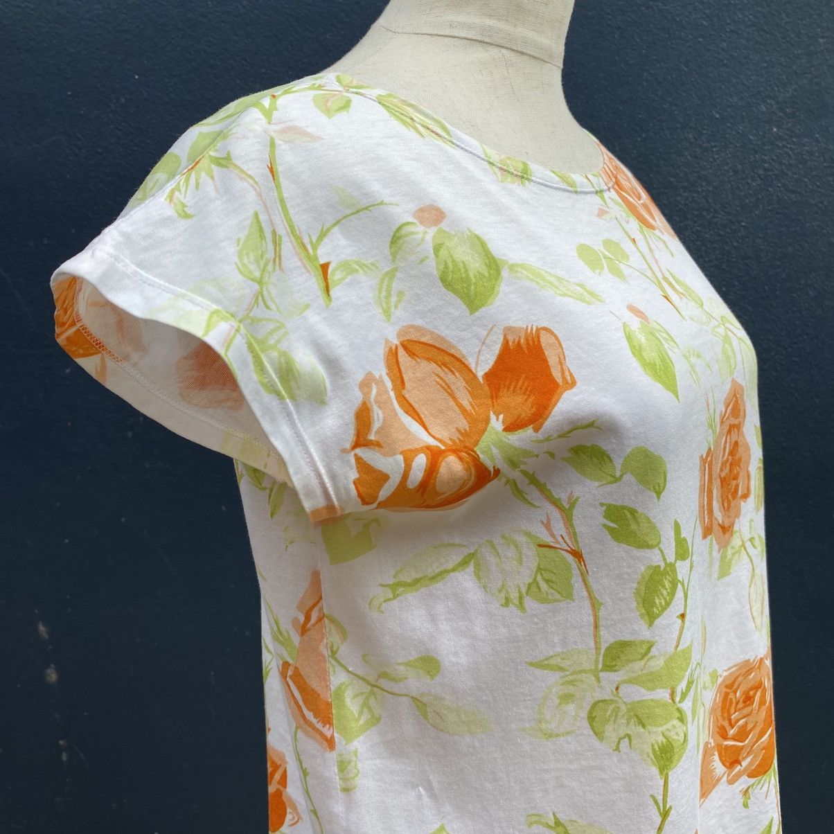 Thierry Mugler Thierry Mugler White Floral Cap Sleeve Blouse Size S / US 4 / IT 40 - 12 Thumbnail