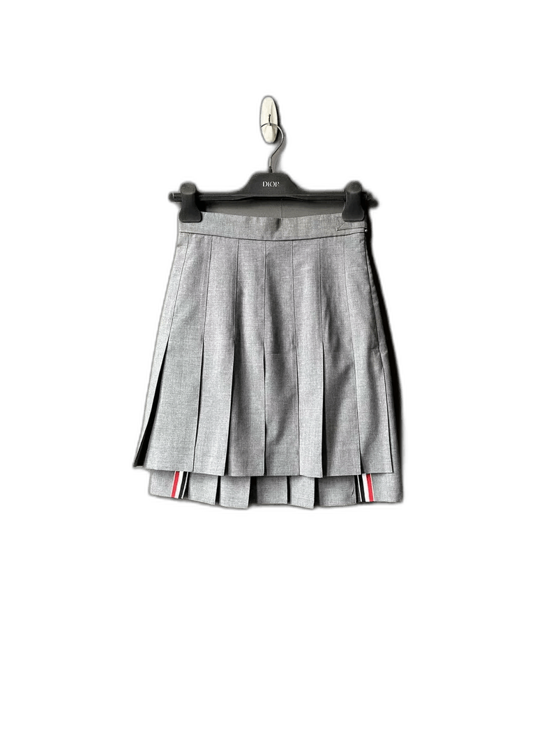 Thom Browne Gray Pleated Skirt by Thom Browne Size US 38 / EU 54 - 1 Thumbnail