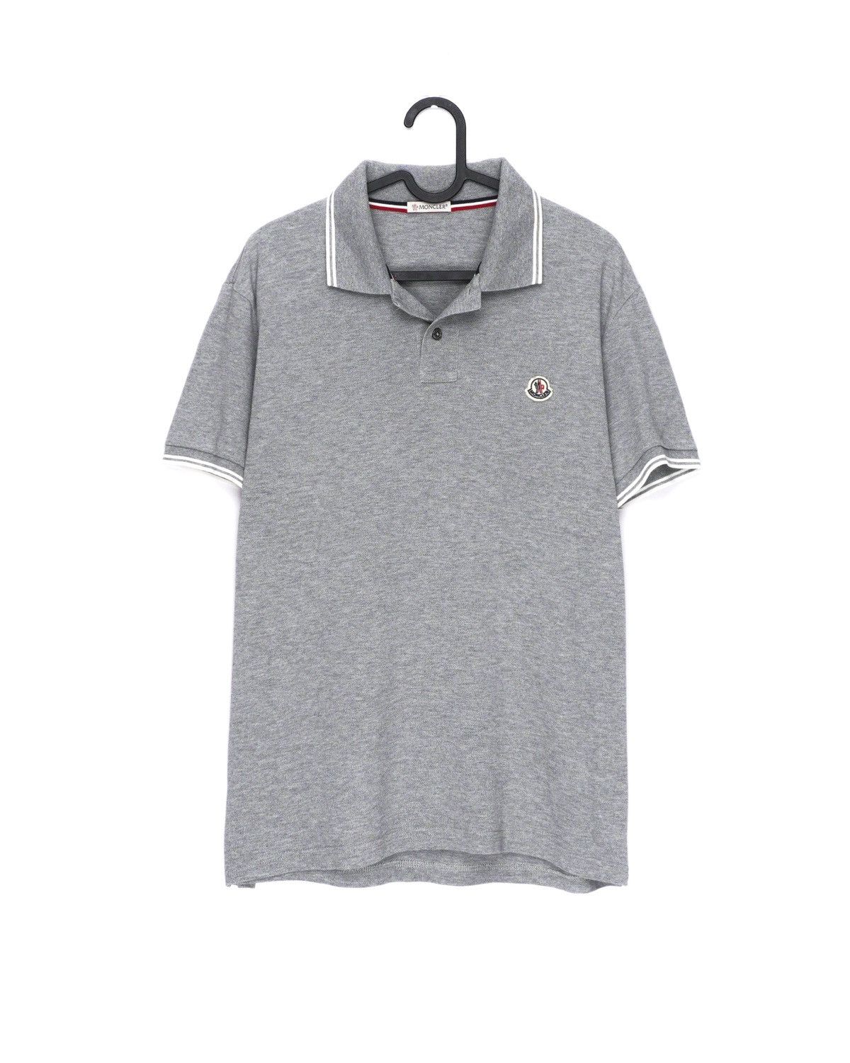 image of Moncler Maglia Polo Manica Corta Grey Slim Fit Tee Shirt, Men's (Size Medium)