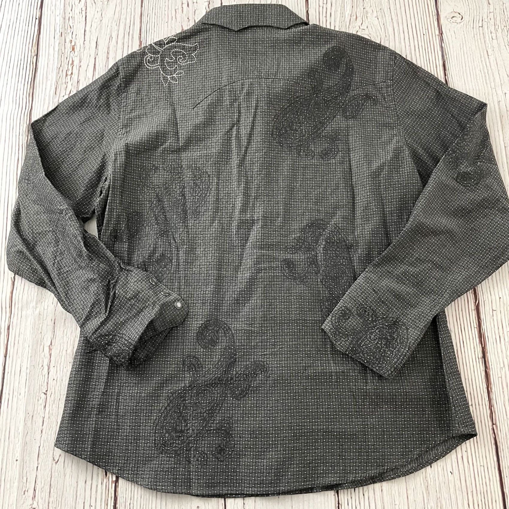 Vintage Panhandle Slim Brooks & Dunn Long Sleeve Button-Up Top Women's XL Gray Snap Front Shirt Size XL / US 12-14 / IT 48-50 - 6 Thumbnail