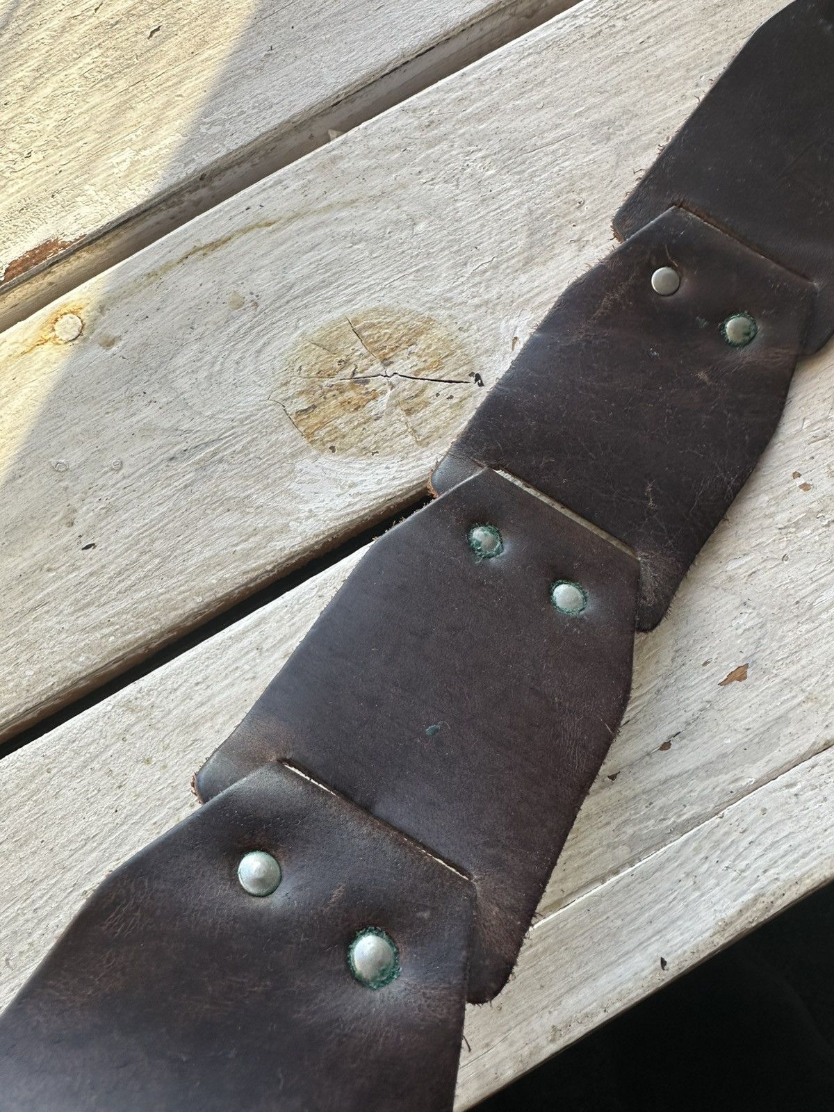 If Six Was Nine × Japanese Brand × Vintage Vintage Japanese Leather Punk Emo Rock Goth Y2K Drill belt Size ONE SIZE - 7 Thumbnail