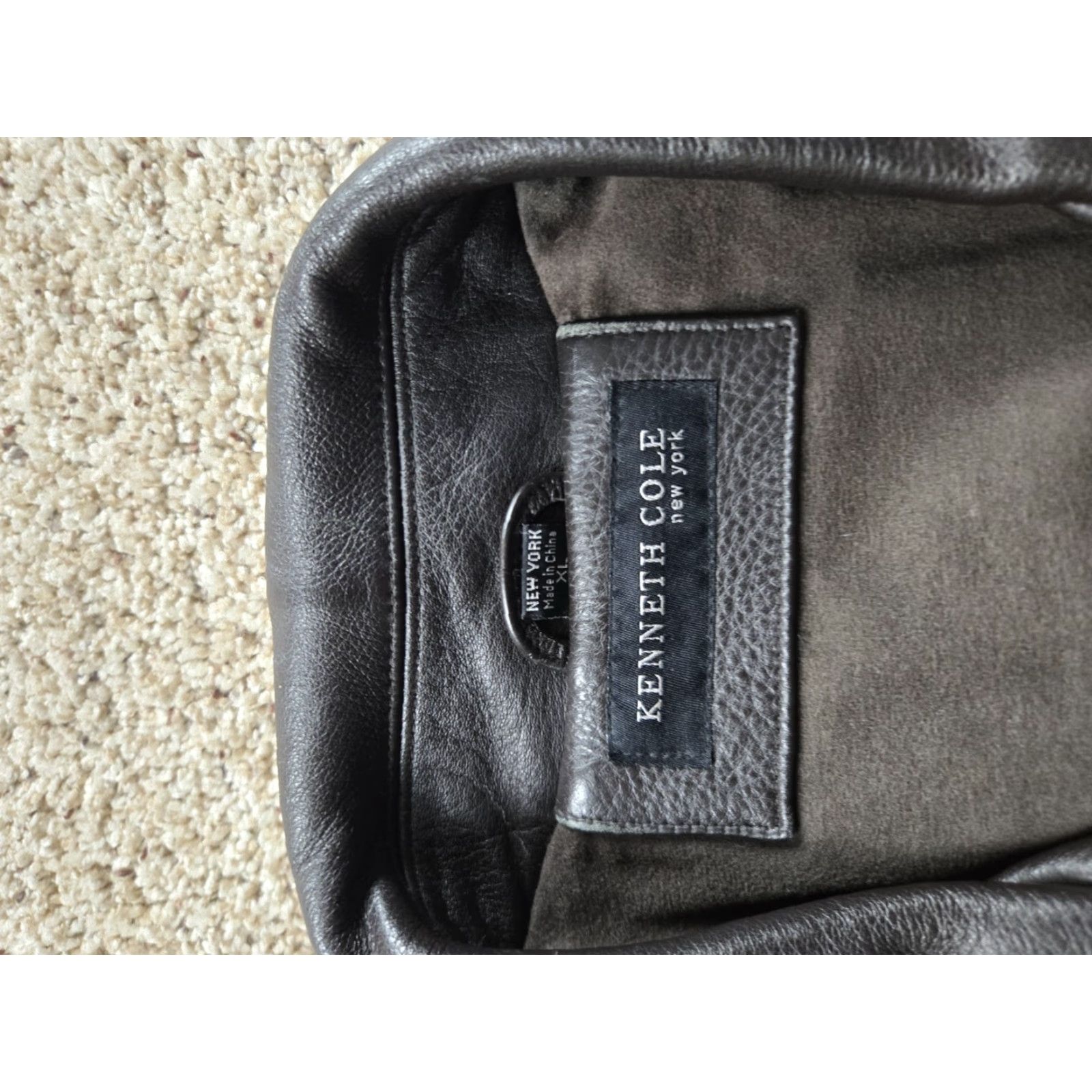 Kenneth Cole VINTAGE Kenneth Cole Leather Bomber Jacket XL Mens Brown Full Zip Pockets Y2K Size US XL / EU 56 / 4 - 7 Thumbnail