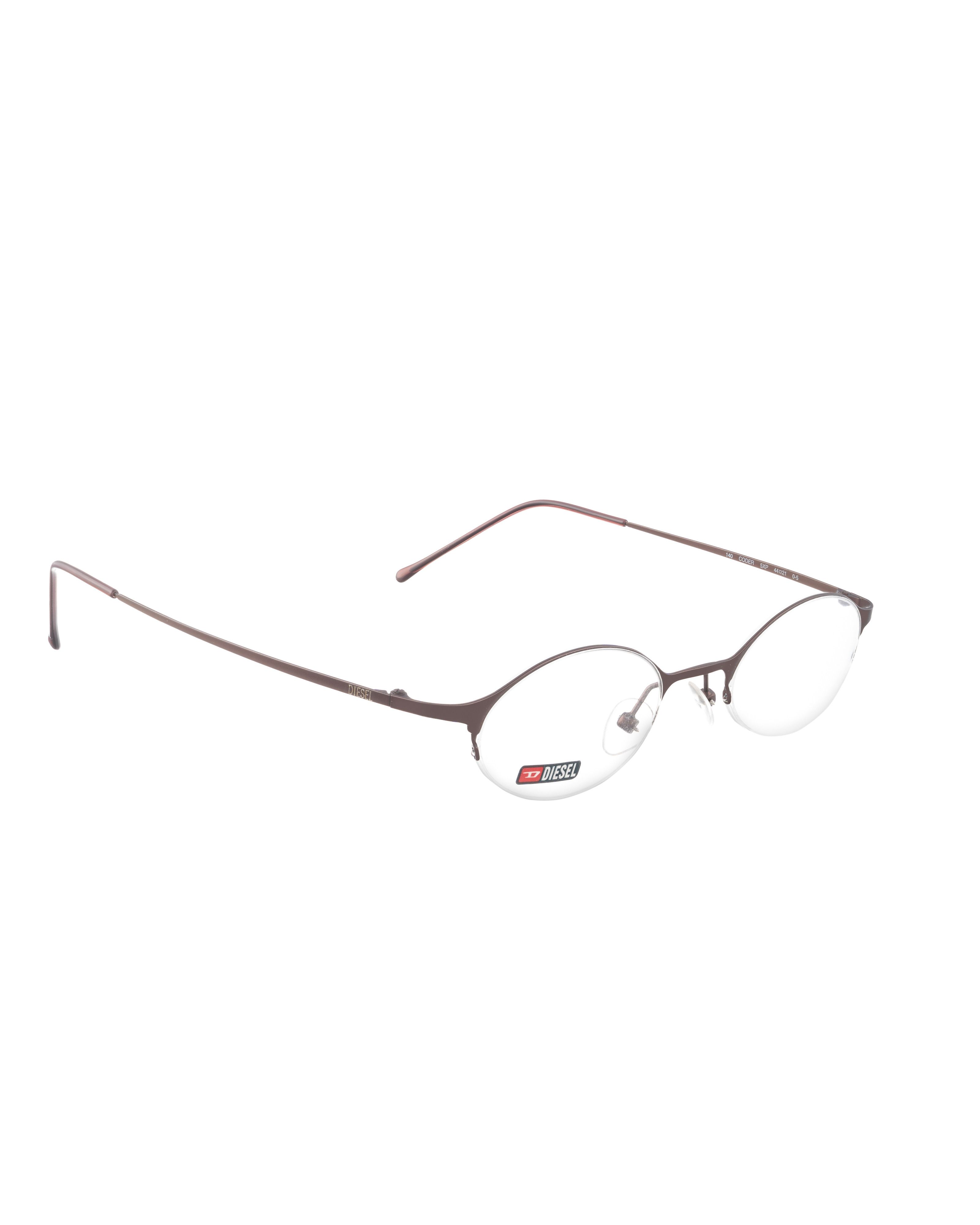Diesel Diesel '00s Brown Metallic Half-Rim Mini Glasses Size ONE SIZE - 1 Thumbnail