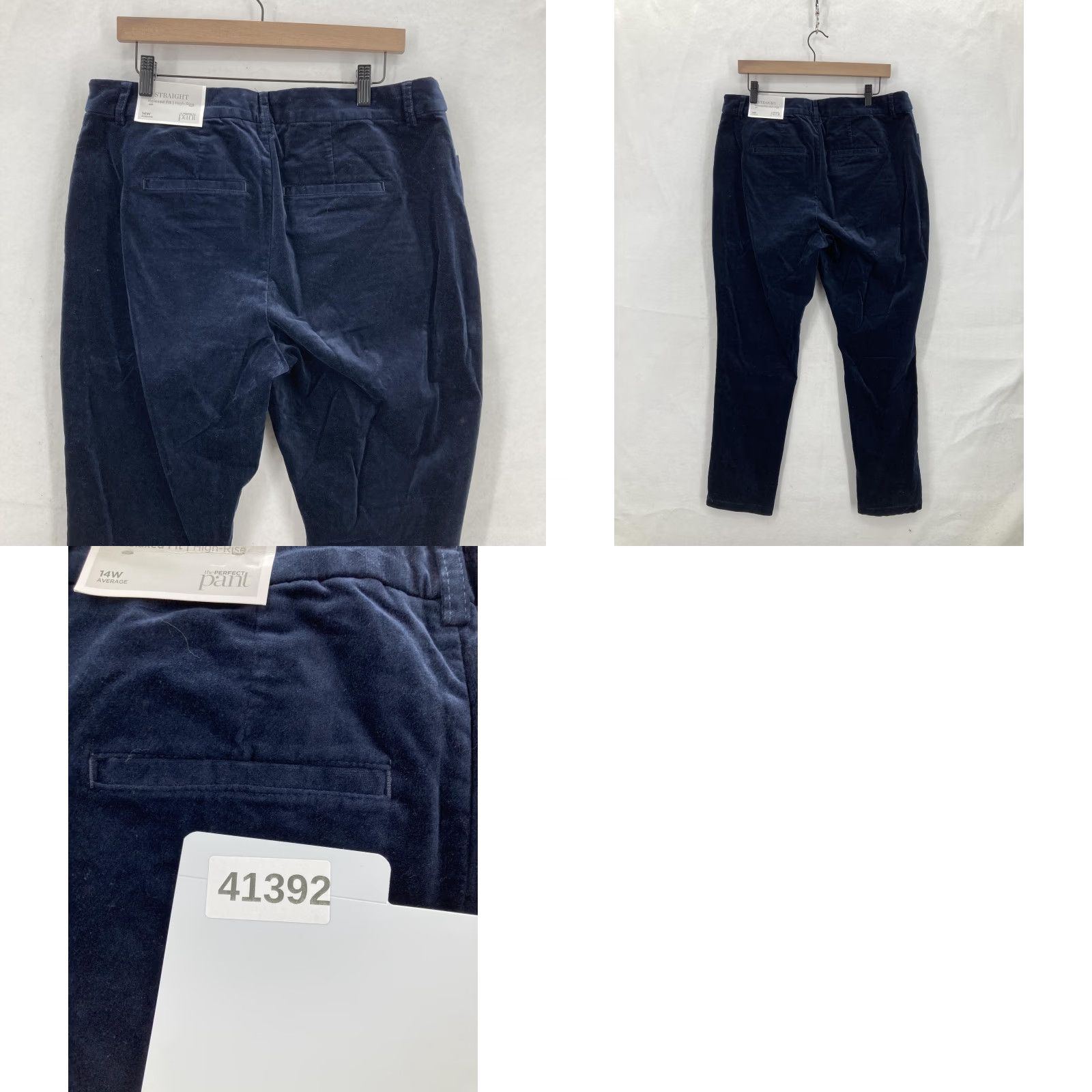 Velvet CJ Banks Pants Womens 14W Navy Blue Velvet The Perfect Pant Straight High Rise Size 36" / US 14 / IT 50 - 10 Thumbnail