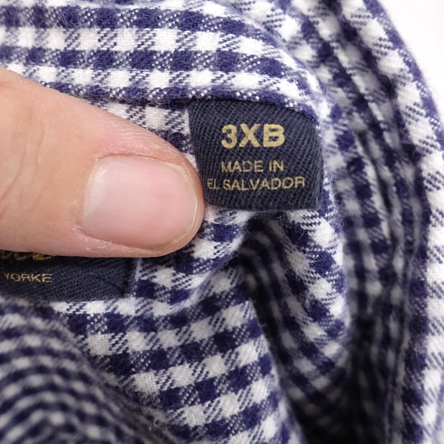Roundtree & Yorke Roundtree & Yorke Mens Shirt 3XL Casual Flannel Long Sleeve Blue White Check Button-Down Big & Tall Size US XXL / EU 58 / 5 - 7 Thumbnail