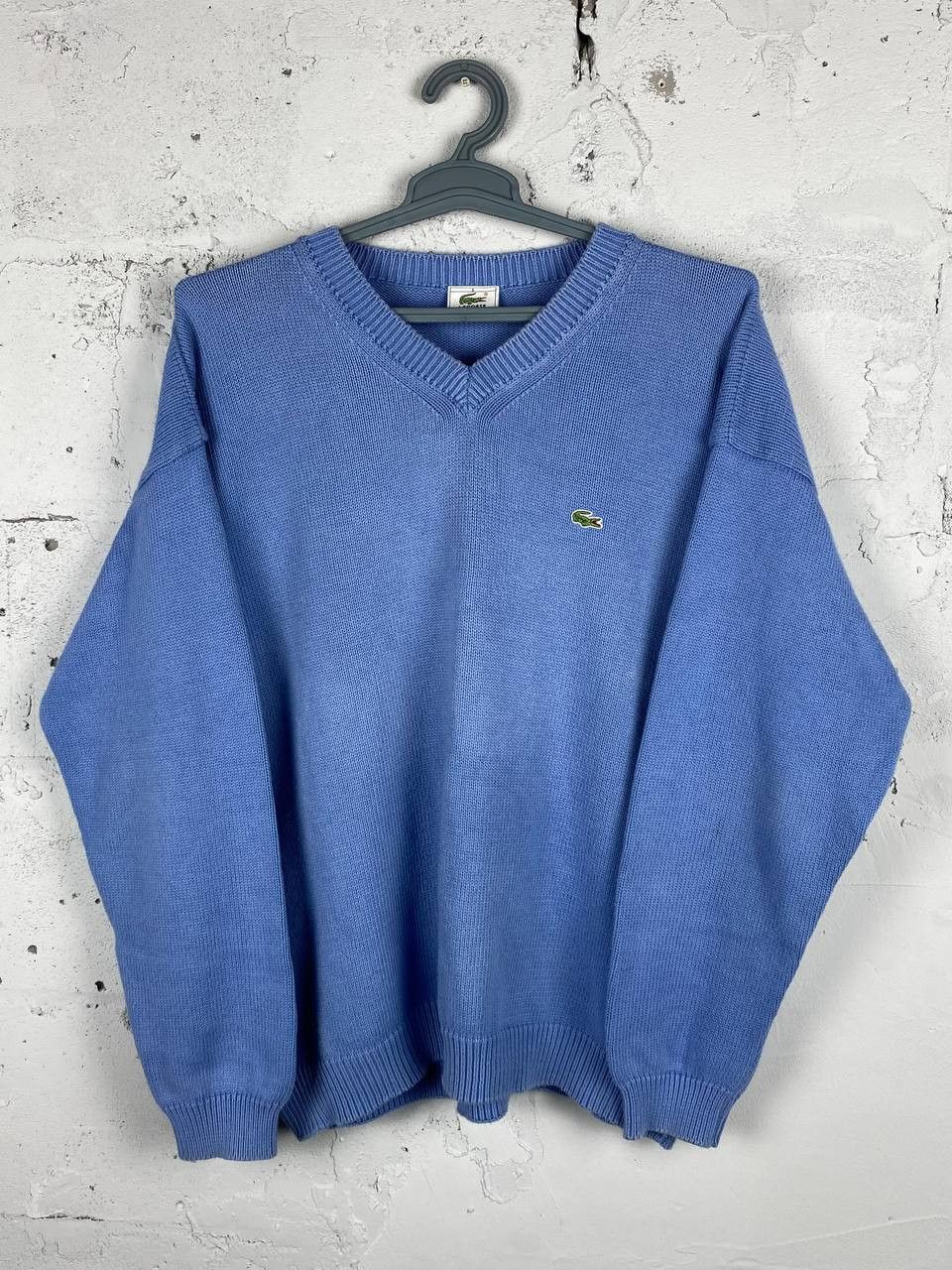Lacoste × Vintage Vintage Lacoste Sky Blye embroidery logo sweater knit Size US XL / EU 56 / 4 - 2 Thumbnail