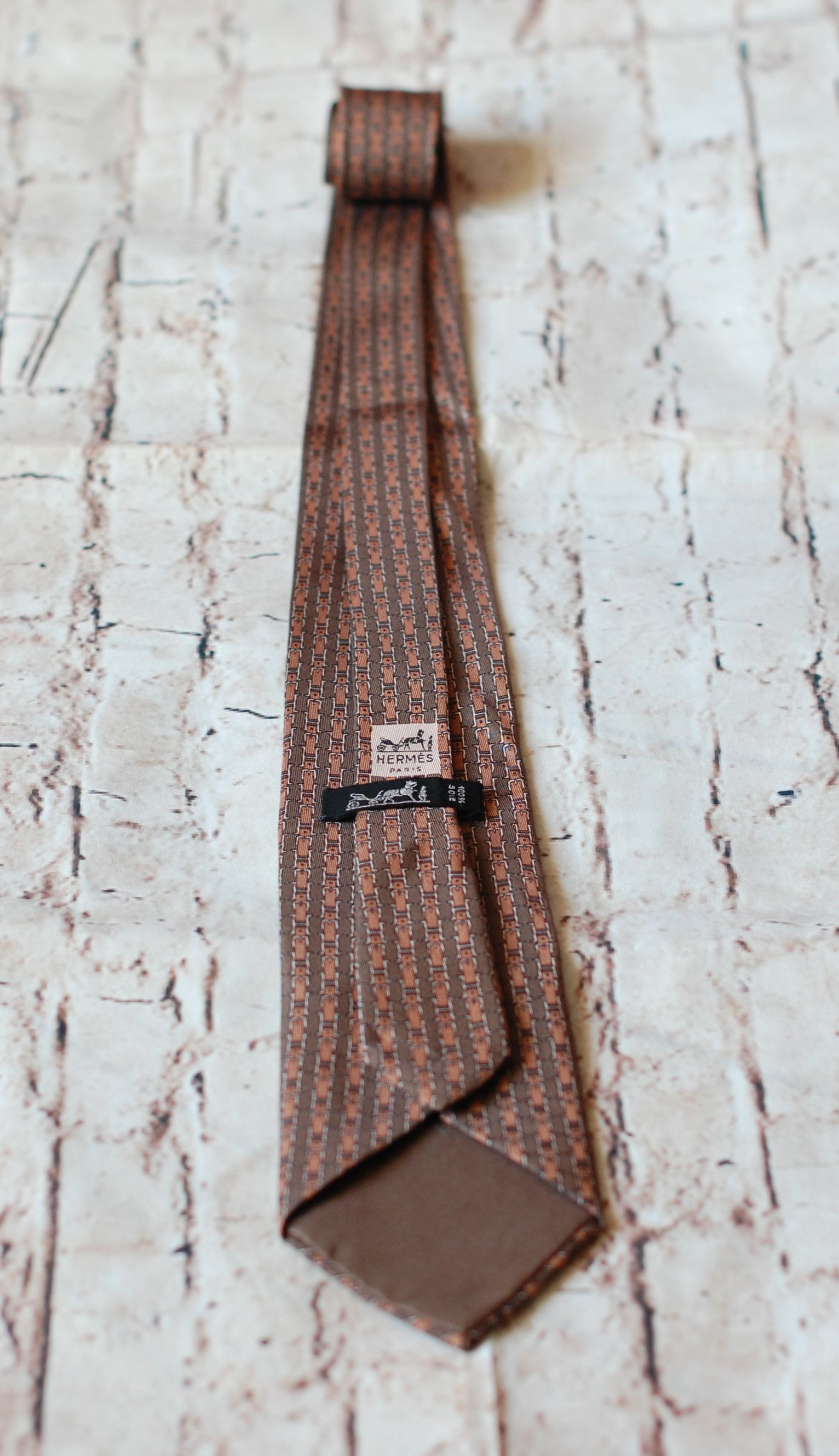 Hermes Vintage HERMES Silk NECKTIE 722 FA Equestrian Belt Letter H Size ONE SIZE - 2 Thumbnail