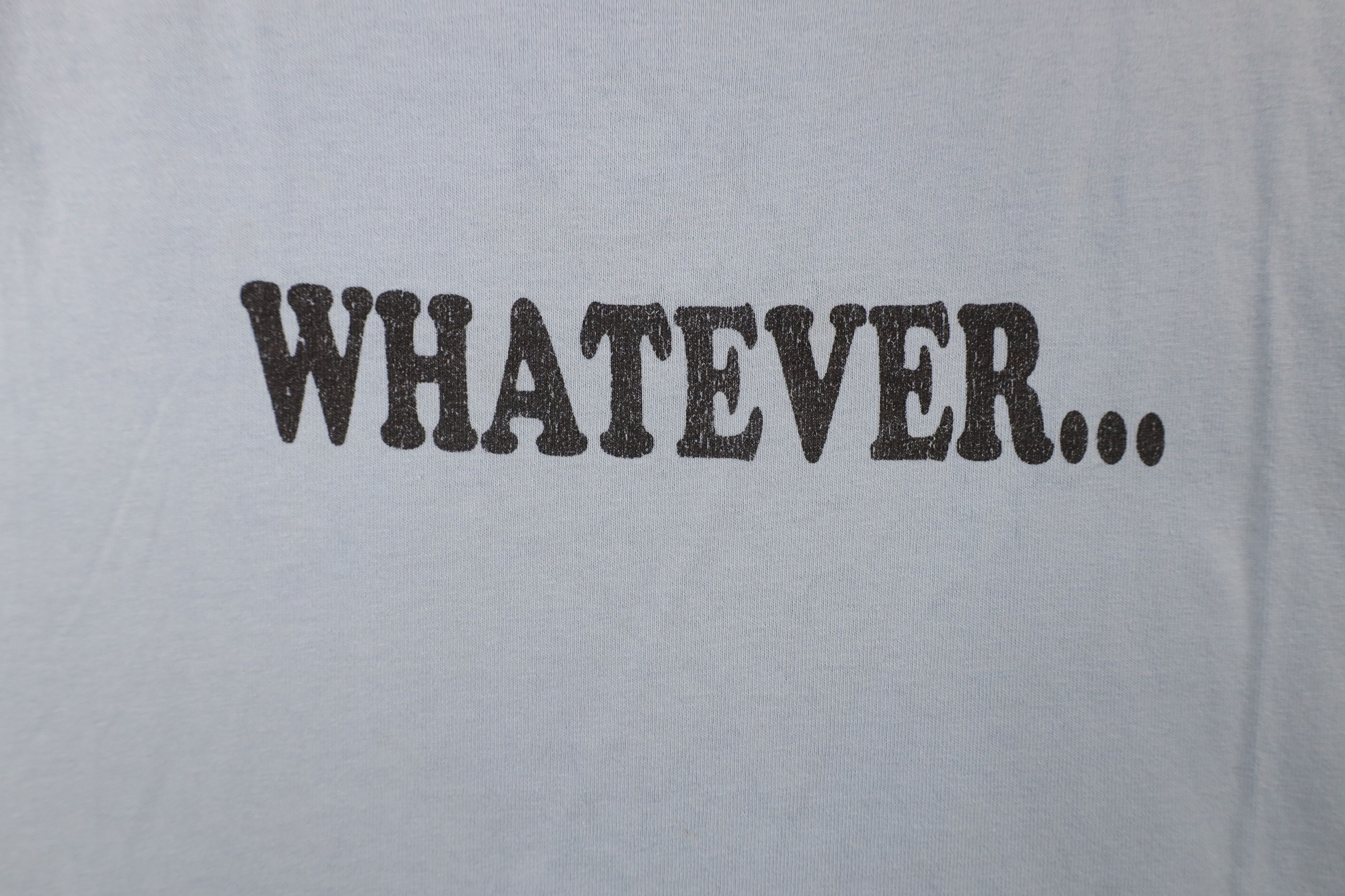 Vintage Vintage 90s Y2K Streetwear Spell Out Whatever T-Shirt Blue Size US XL / EU 56 / 4 - 4 Thumbnail