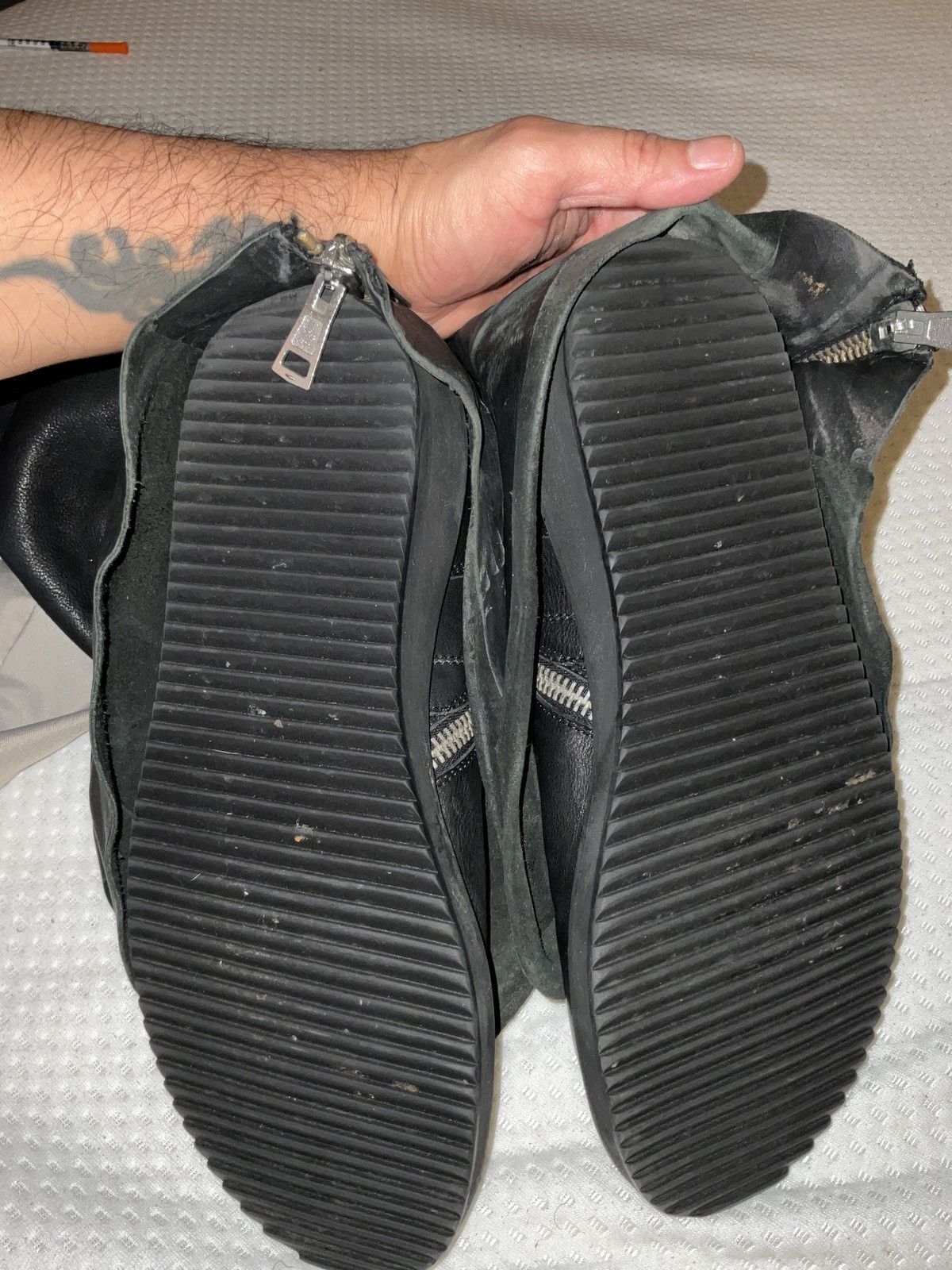 Rick Owens ARCHIVE Rick Owens SS11 "Anthem" Leather Wedge Creeper Boots Size US 8.5 / EU 41-42 - 3 Thumbnail
