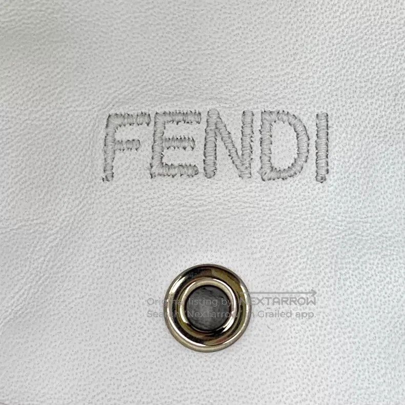 Fendi Fendi White double F embossed logo leather collar zip long Size XS / US 0-2 / IT 36-38 - 6 Thumbnail