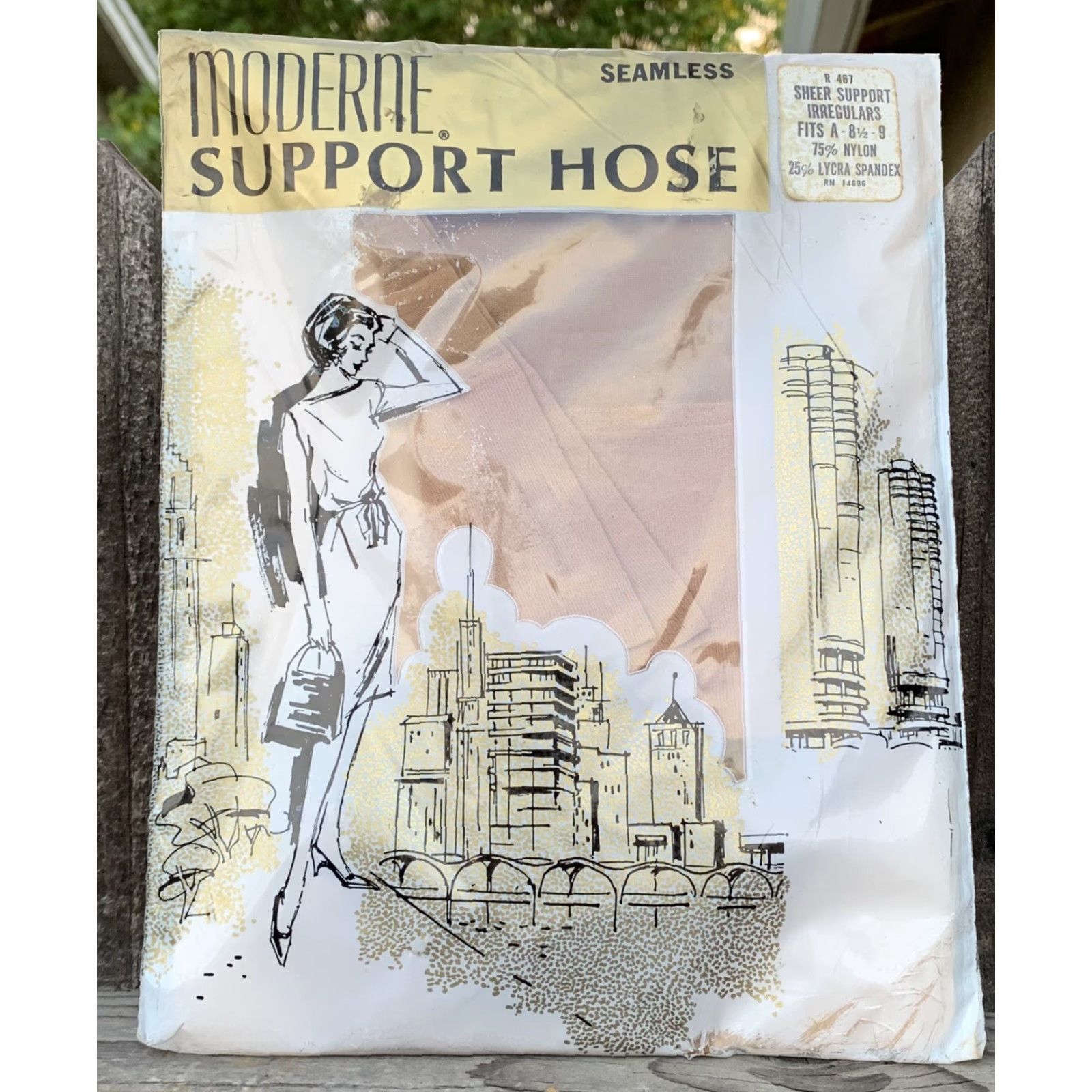 Vintage VINTAGE Bear Brand Hosiery Co seamless Moderne support hose sheer support nylons Size ONE SIZE - 6 Thumbnail