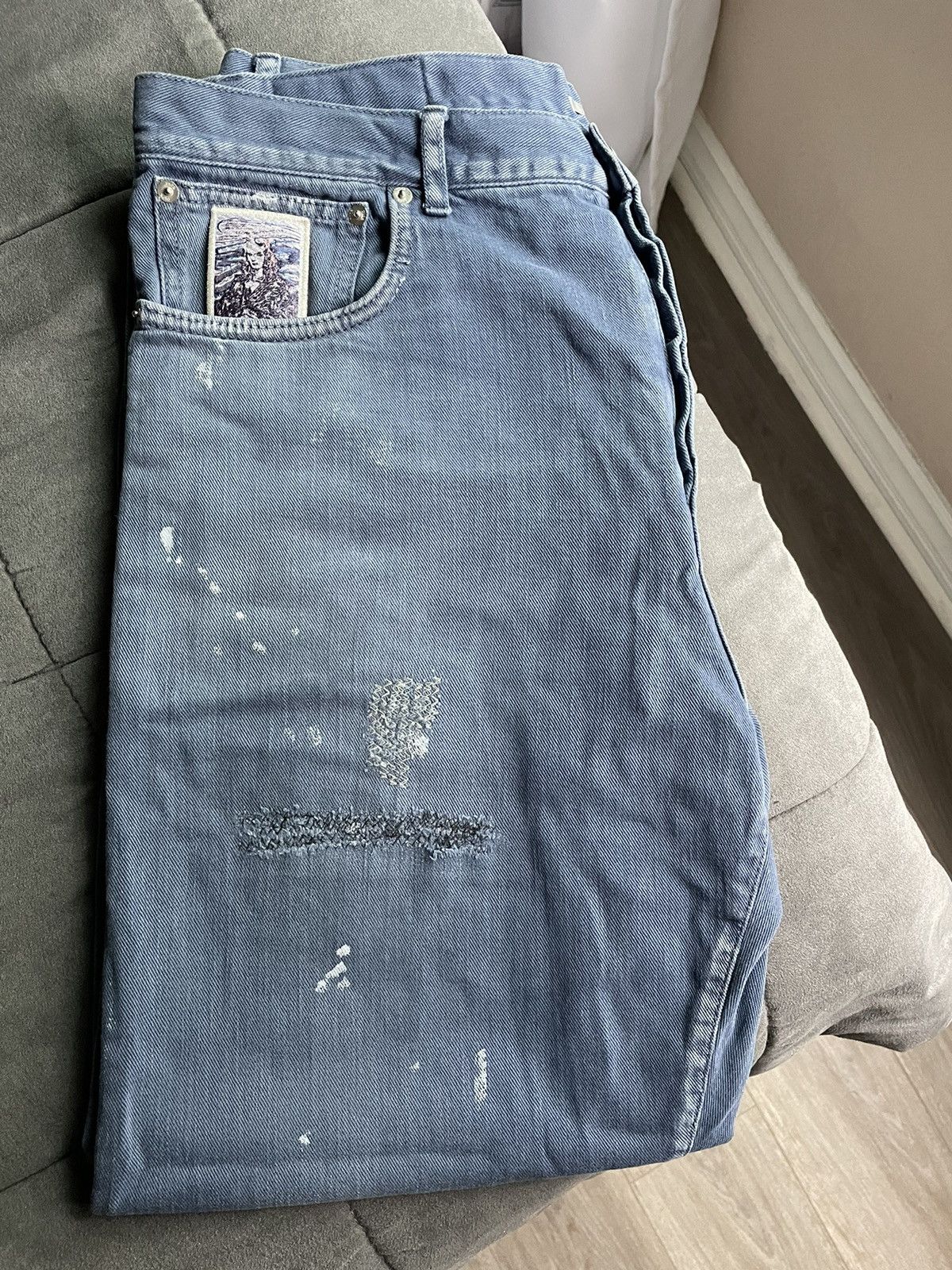 Dior Dior Raymond Pettibon Mona Lisa Distressed Denim Pants Size US 34 / EU 50 - 1 Thumbnail