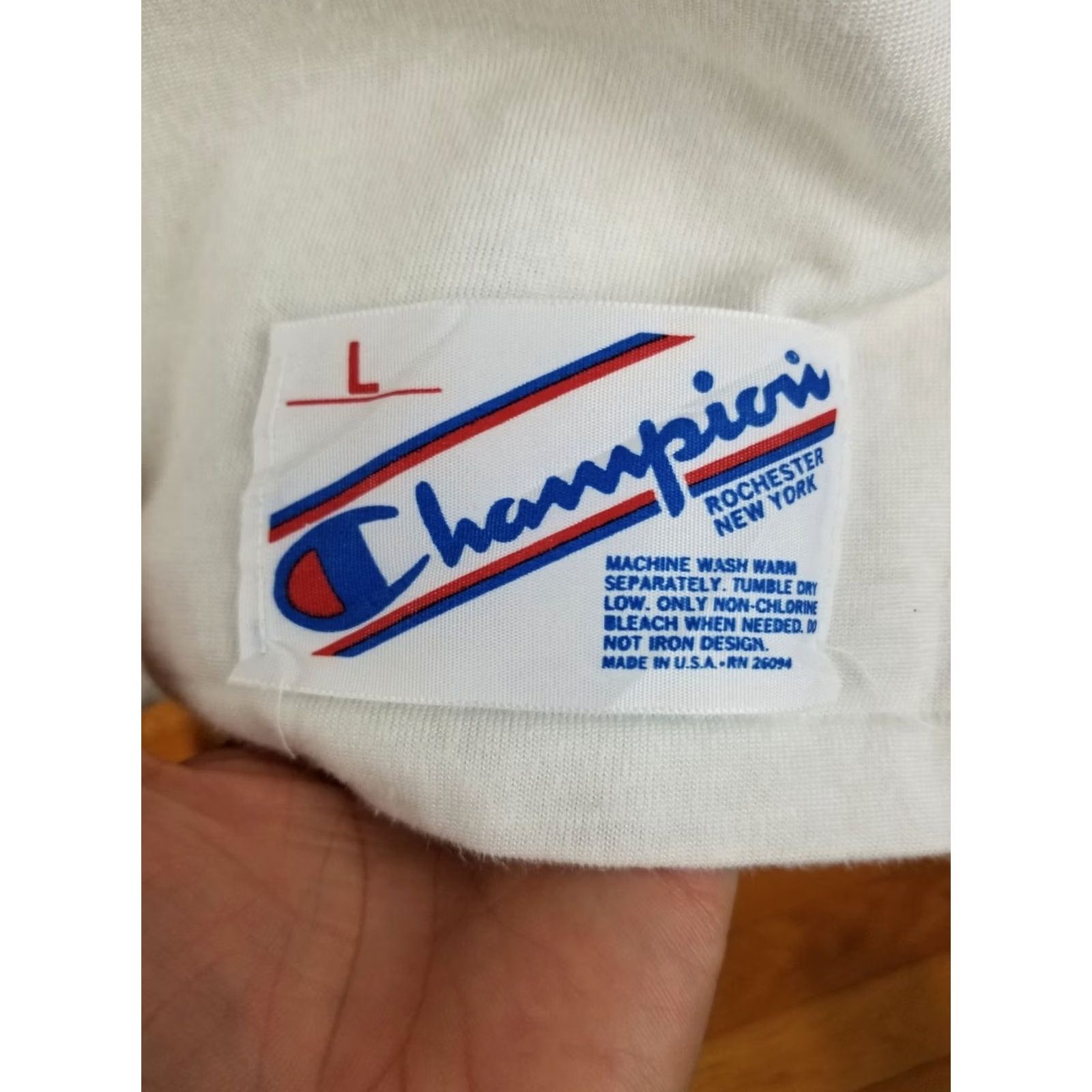 Champion VINTAGE Champion FOOTBALL JERSEY White RAYON SZ LARGE Size US L / EU 52-54 / 3 - 5 Thumbnail
