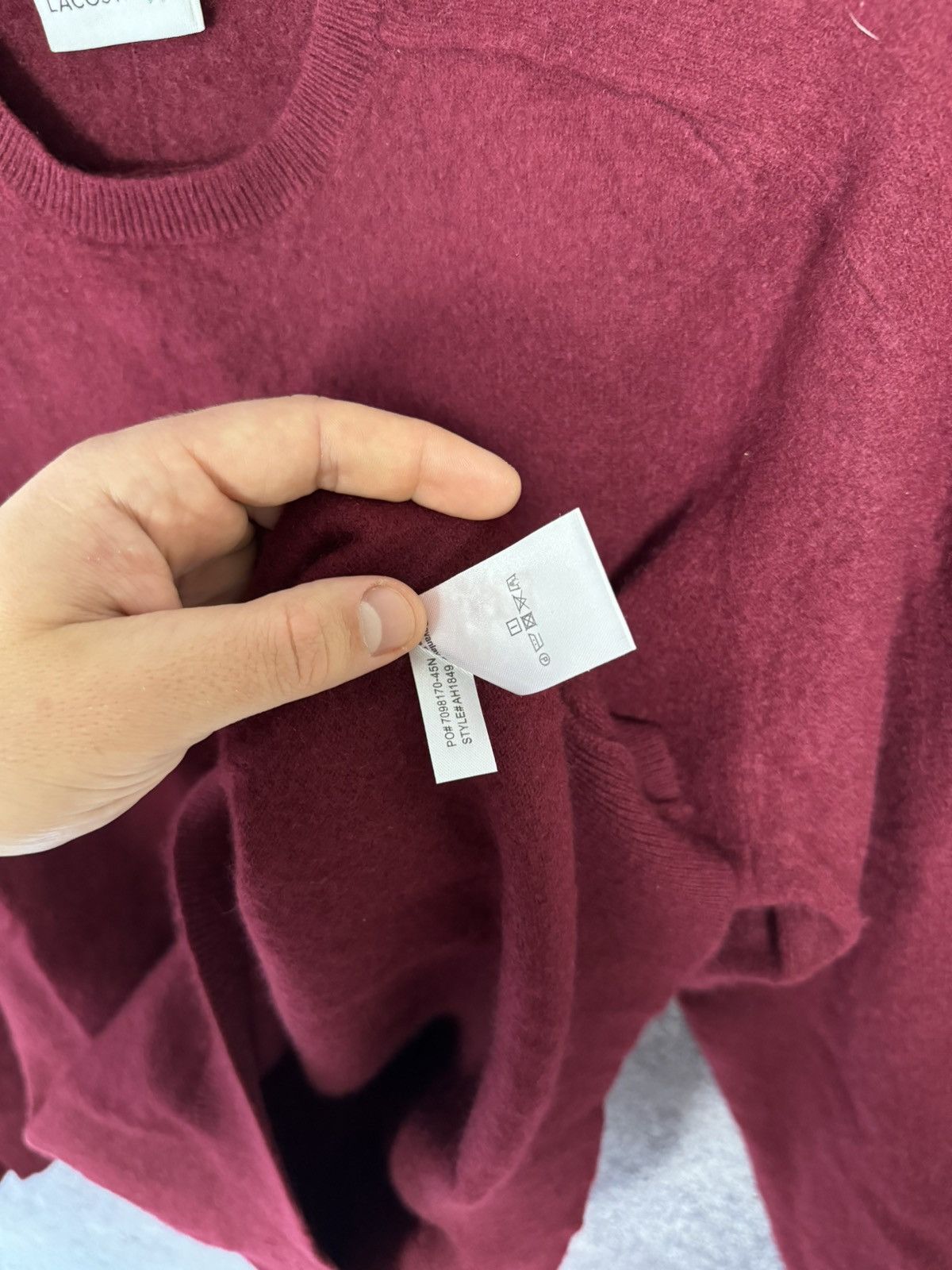Lacoste × Vintage Lacoste Sweater Mens Red Size S(6) 100% Cashmere Knit Crew N Size US S / EU 44-46 / 1 - 11 Thumbnail