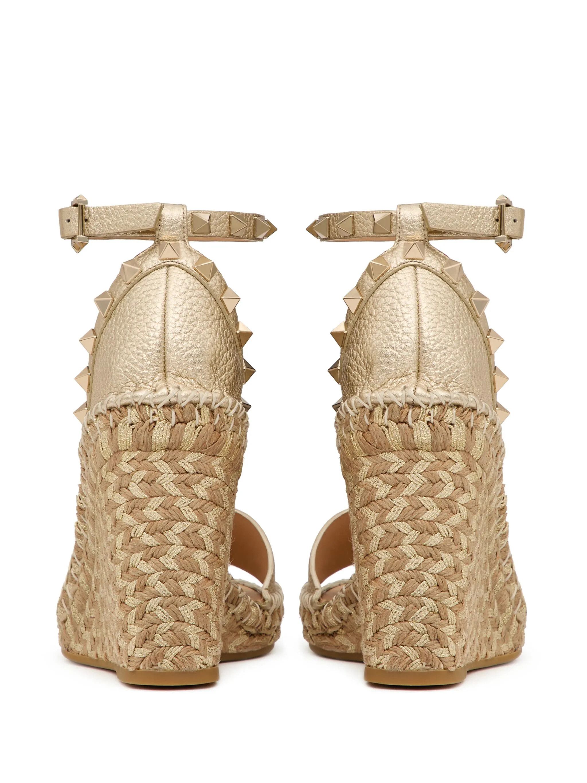 Valentino os11x0126 Rocksted Espadrilles Wedge Sandals in Gold Size US 11 / IT 41 - 3 Thumbnail