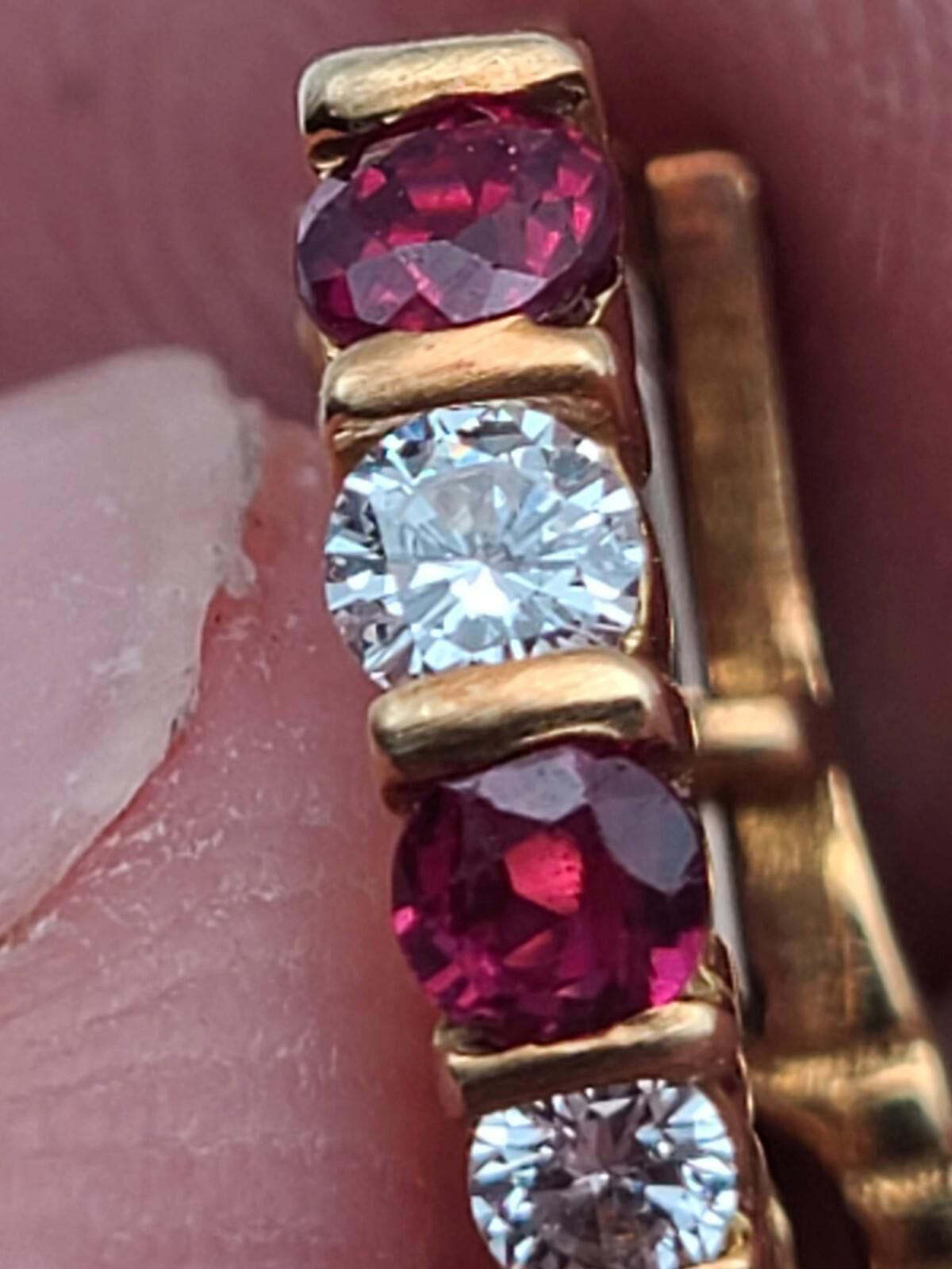 Gosha Rubchinskiy 18K Vintage Yellow Gold Ruby & VS-SI Diamond Earrings Size ONE SIZE - 2 Thumbnail