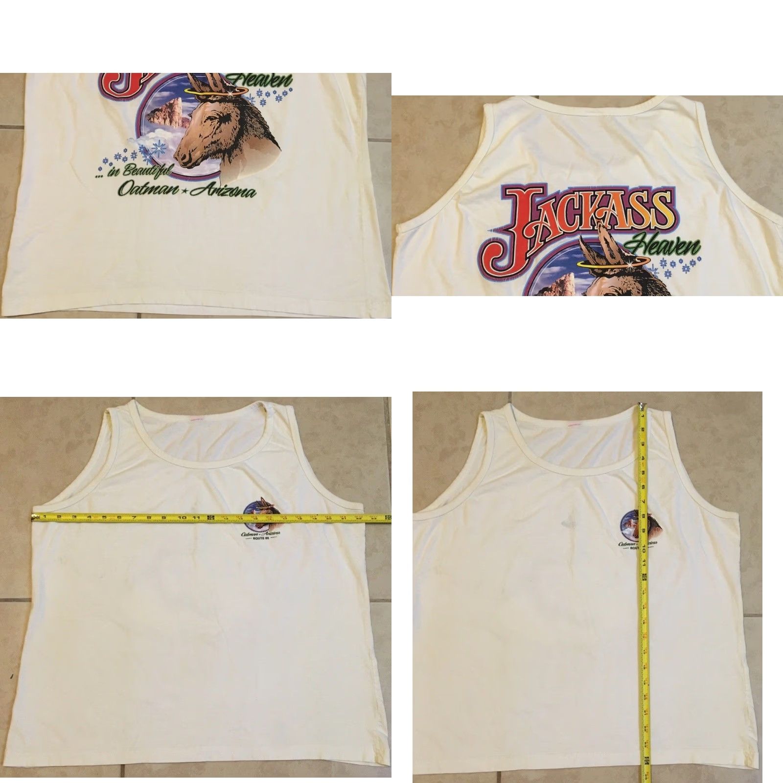Vintage VINTAGE 90s Jackass Heaven Oatman Arizona Faded Boxy Tank Top White S Mens Tank Shirt Grunge Humor Arizona Size US S / EU 44-46 / 1 - 8 Thumbnail