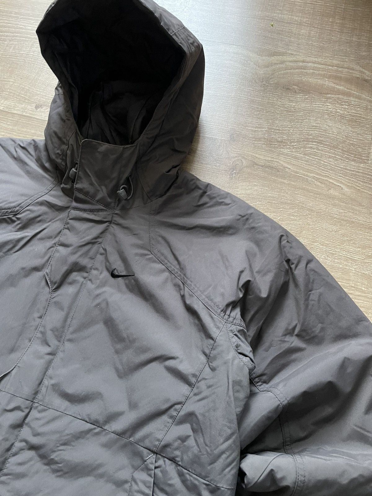 Nike Vintage Nike Swoosh Logo Hooded Puffer Jacket 00s Y2K Size US S / EU 44-46 / 1 - 3 Thumbnail
