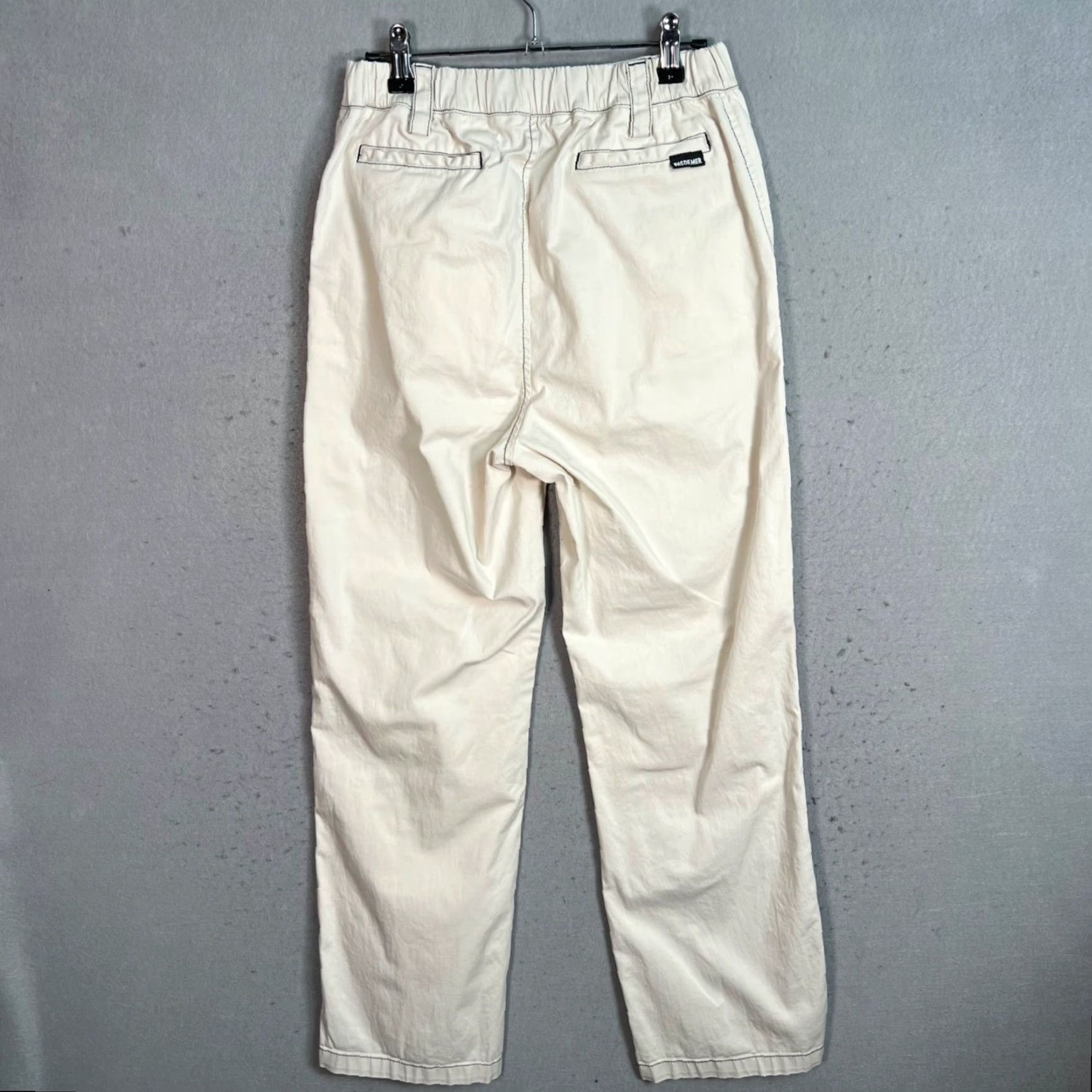 AQUA VINTAGE Pasdener Beige Chino Pants Womens Small 29in Inseam Flat Front Cotton 26in Waist Straight Leg Womens Size 28" / US 6 / IT 42 - 2 Thumbnail