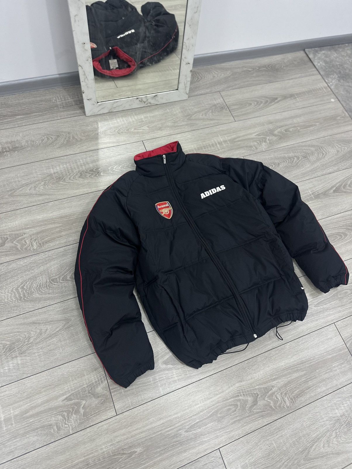 Adidas Adidas Vintage 2005s Arsenal Puffer Down Jacket Soccer Size US XL / EU 56 / 4 - 4 Thumbnail