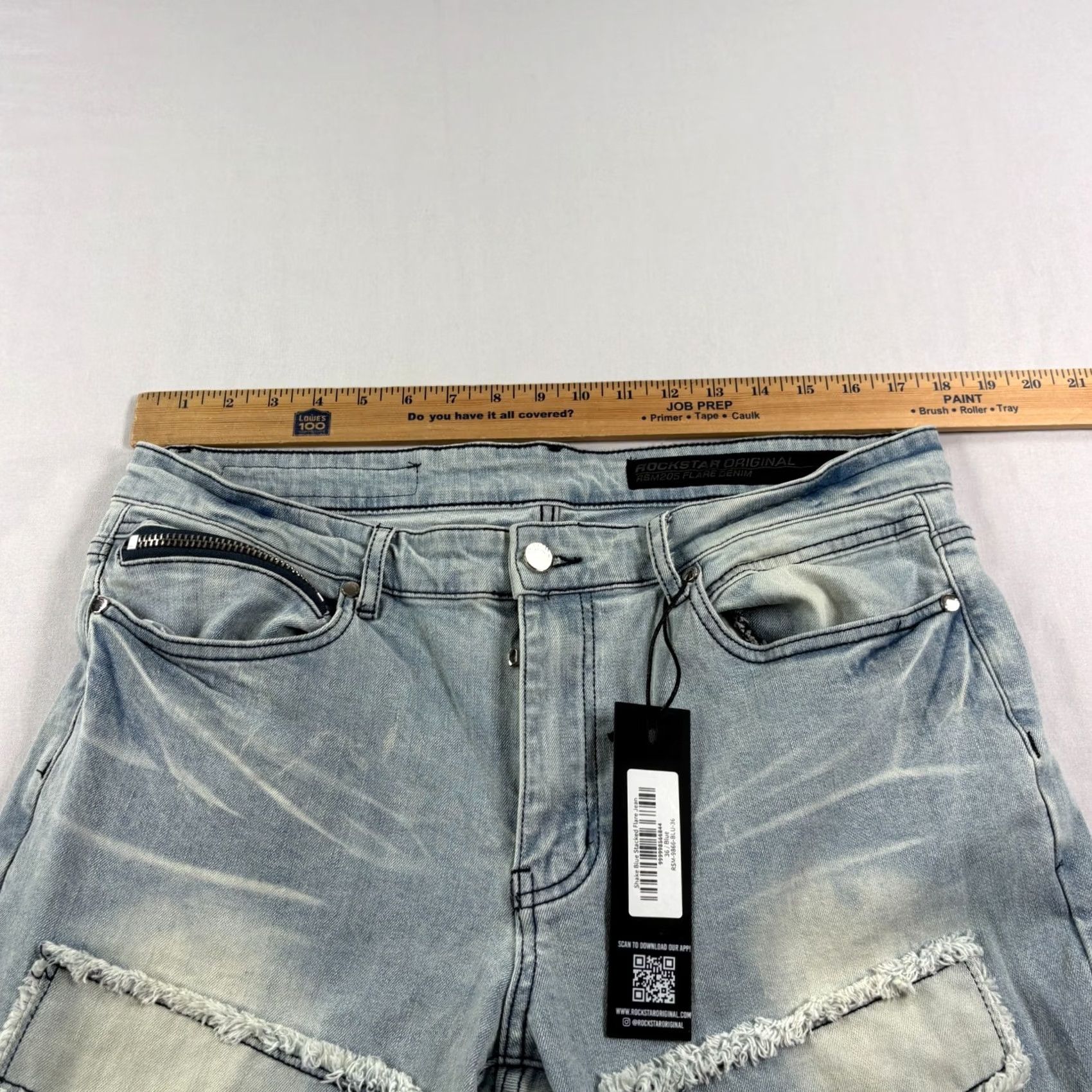 Vintage Rockstar Jeans Men 36x36 Blue Denim Slim Flared Grunge Rock Pattern Regular Inseam 36 NEW Size US 36 / EU 52 - 7 Thumbnail