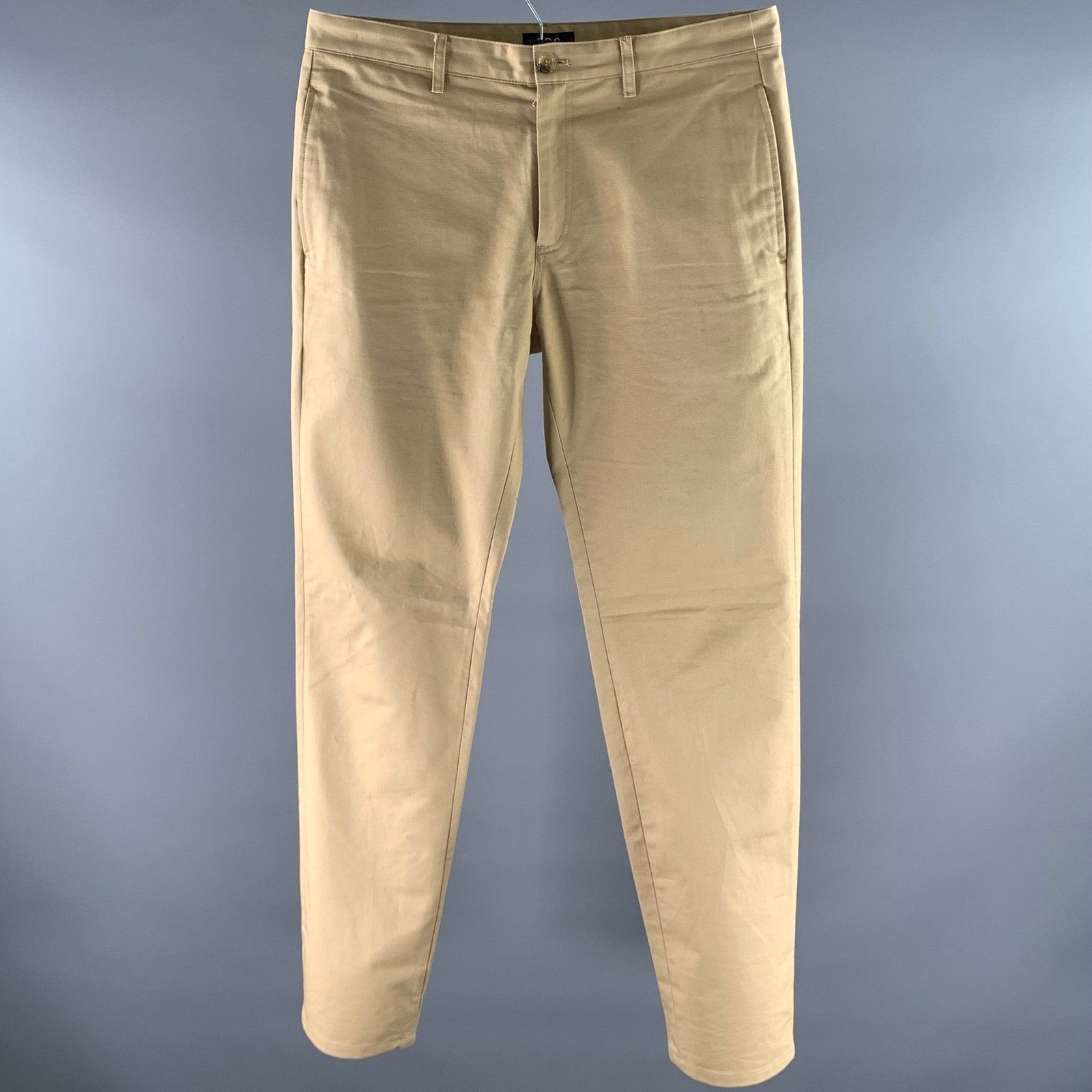 A.P.C. APC Size 34 Khaki Cotton Straight Chino Pants Size US 34 / EU 50 - 1 Thumbnail