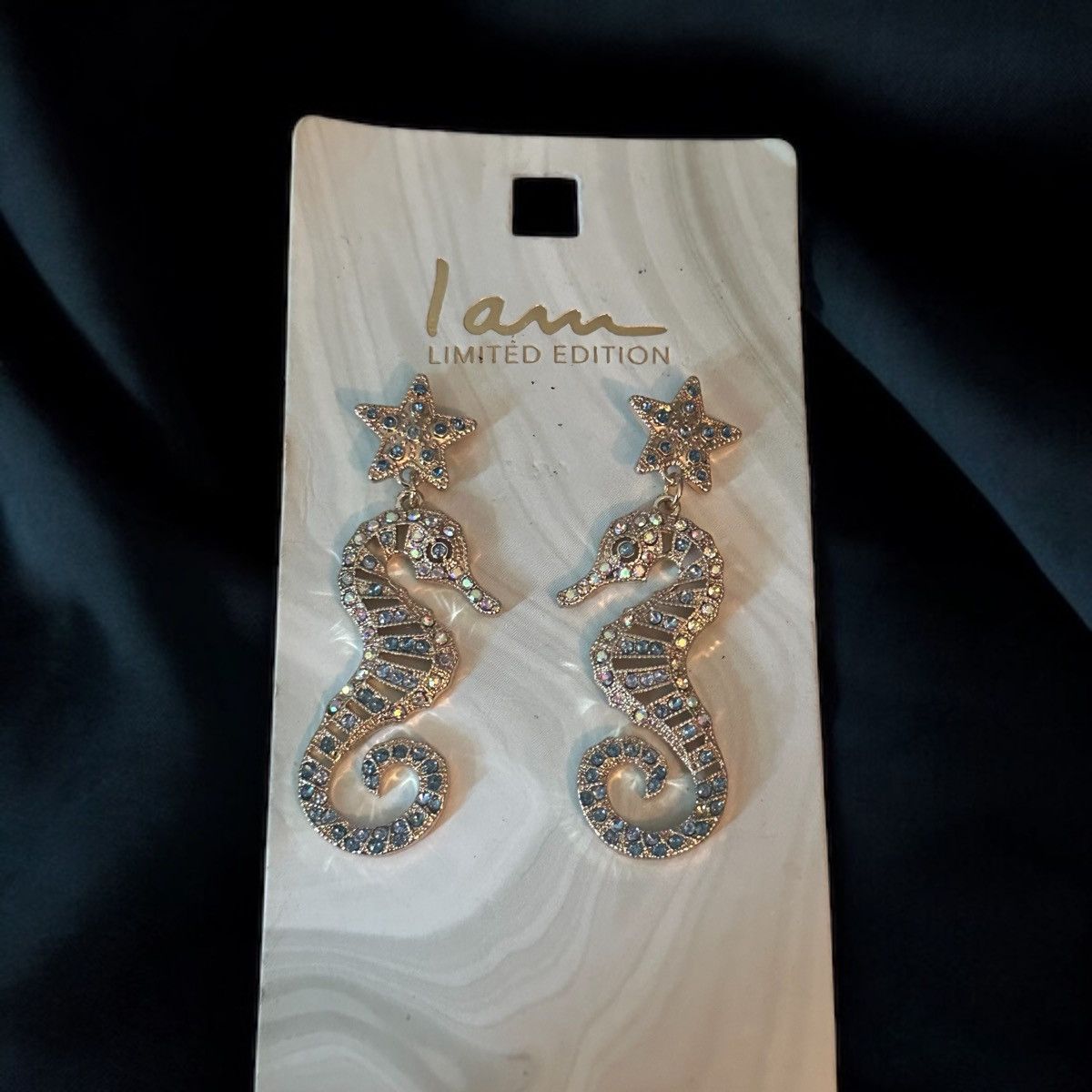 Other I am gold tone crystal seahorse dangle earrings Size ONE SIZE - 2 Thumbnail