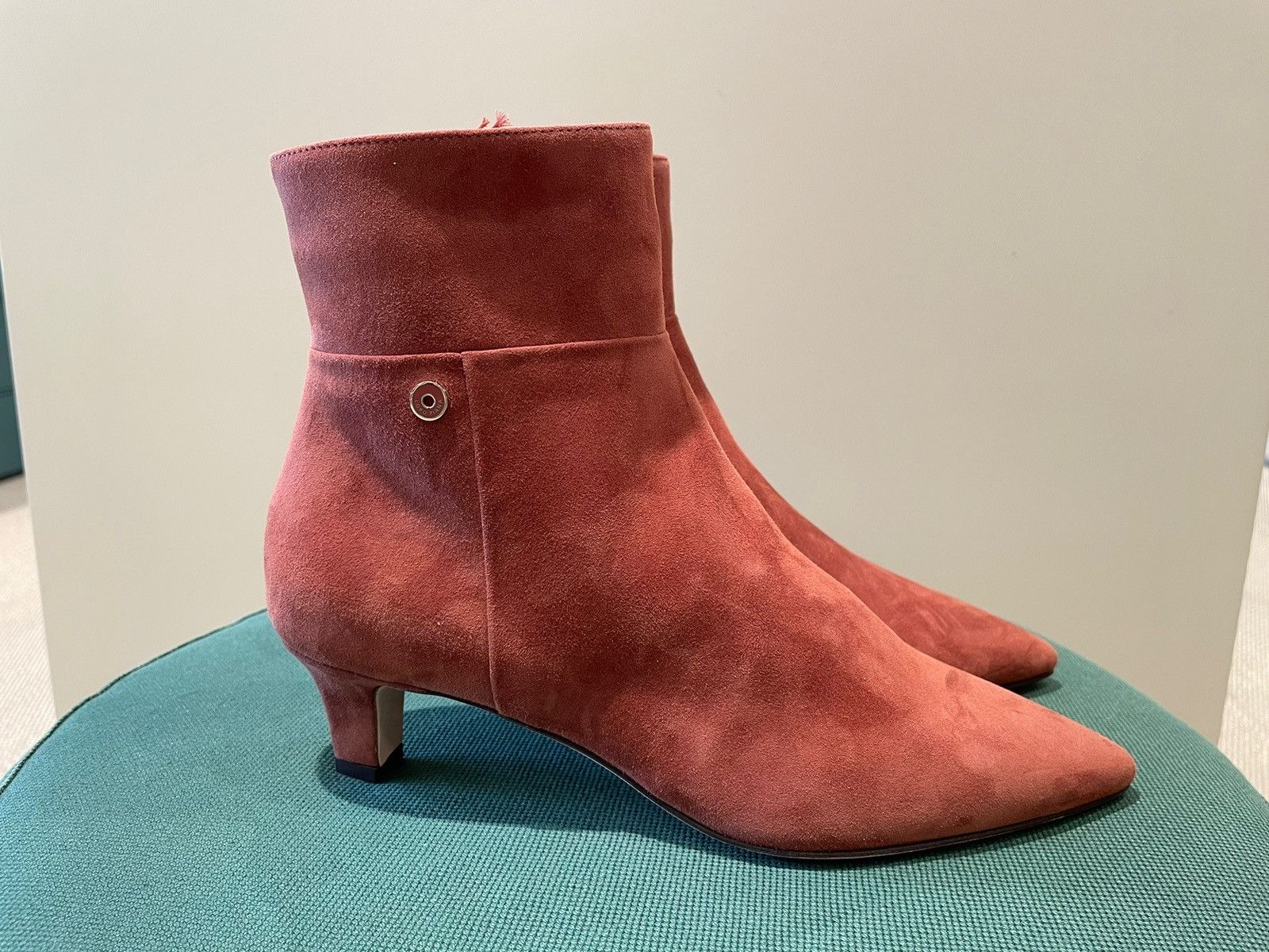 image of Loro Piana O1Loc1C0224 Suede Ankle Boots In Pink, Women's (Size 12)