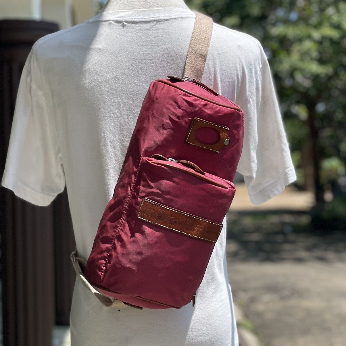 Felisi Felisi Canvas Trim by Leather Crossbody Made in Italy Size ONE SIZE - 2 Thumbnail