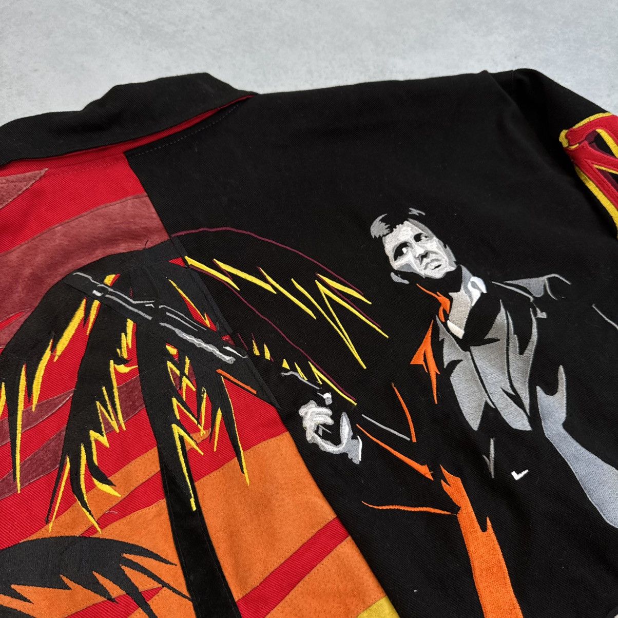 Jeff Hamilton × Vintage VINTAGE 90s SCARFACE x JEFF HAMILTON BOMBER JACKET Sz ~3XL Size US XXL / EU 58 / 5 - 5 Thumbnail