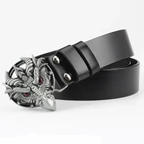 Other Dragon Buckle Leather Belt Size ONE SIZE - 7 Thumbnail