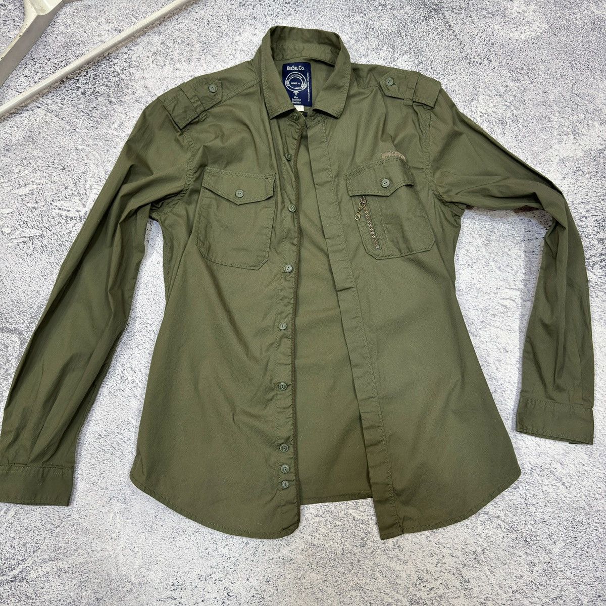 Diesel Diesel Green Cotton Overshirt Slim Fit L size Size US L / EU 52-54 / 3 - 5 Thumbnail