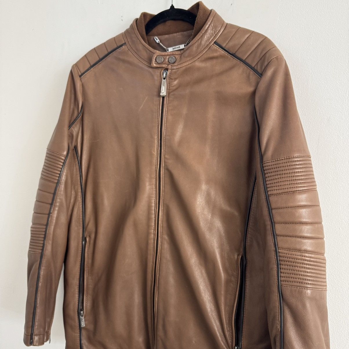 Just Cavalli Just Cavalli Moto Leather Jacket Size US M / EU 48-50 / 2 - 2 Thumbnail