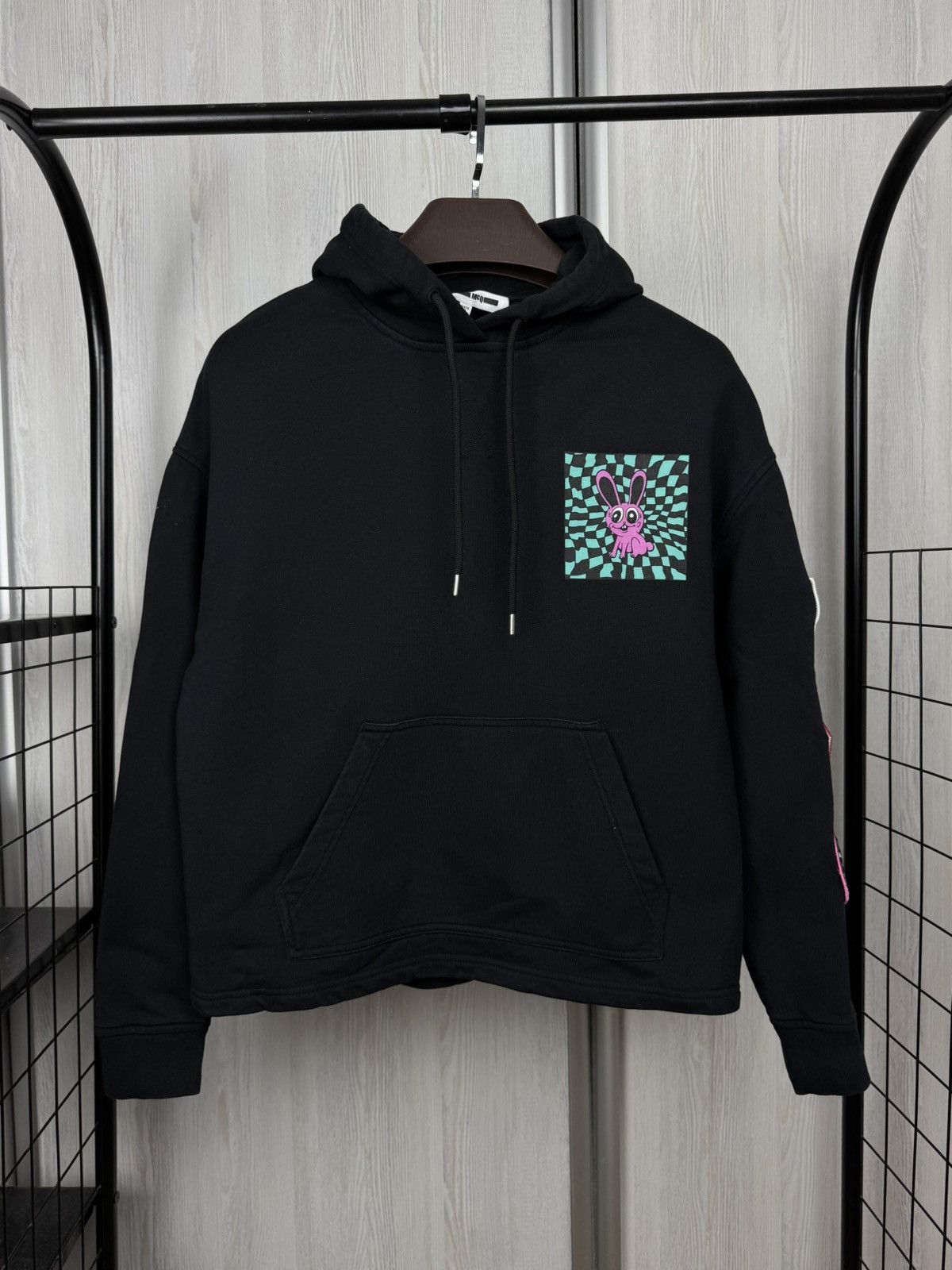 McQ Alexander McQueen McQ Alexander McQueen Black Acid Bunny French Terry Hoodie Size XXS / US 00 / IT 34 - 1 Thumbnail