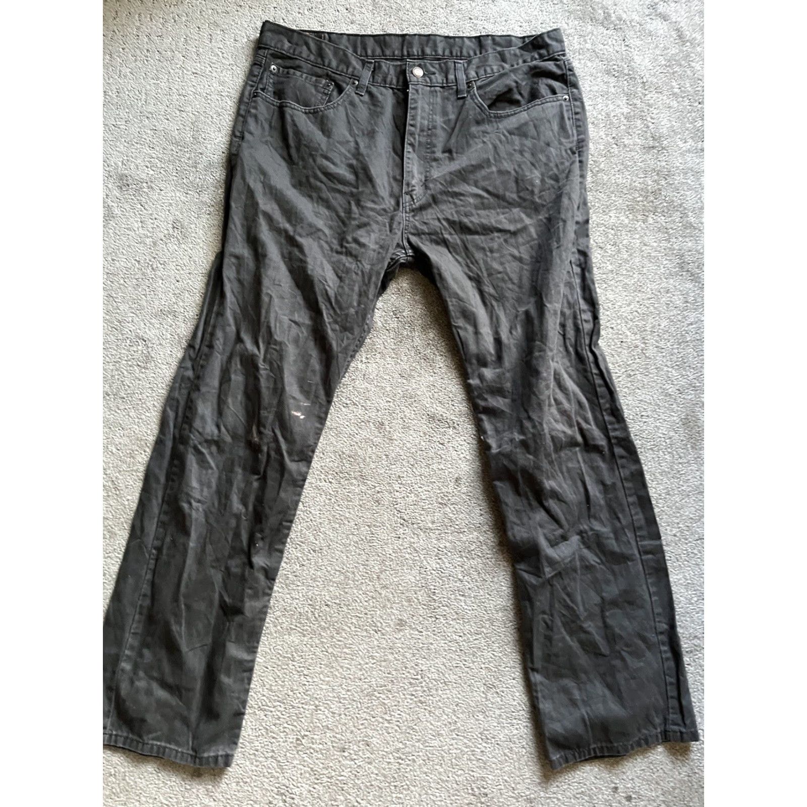 Levi's Levi's 505 Jeans Mens 38x32 Gray Distressed White Tab Flaw Stain Regular 5-Pocket Denim Cotton Jeans Mens Fall Winter Summer Spring American Classic Size US 38 / EU 54 - 3 Thumbnail