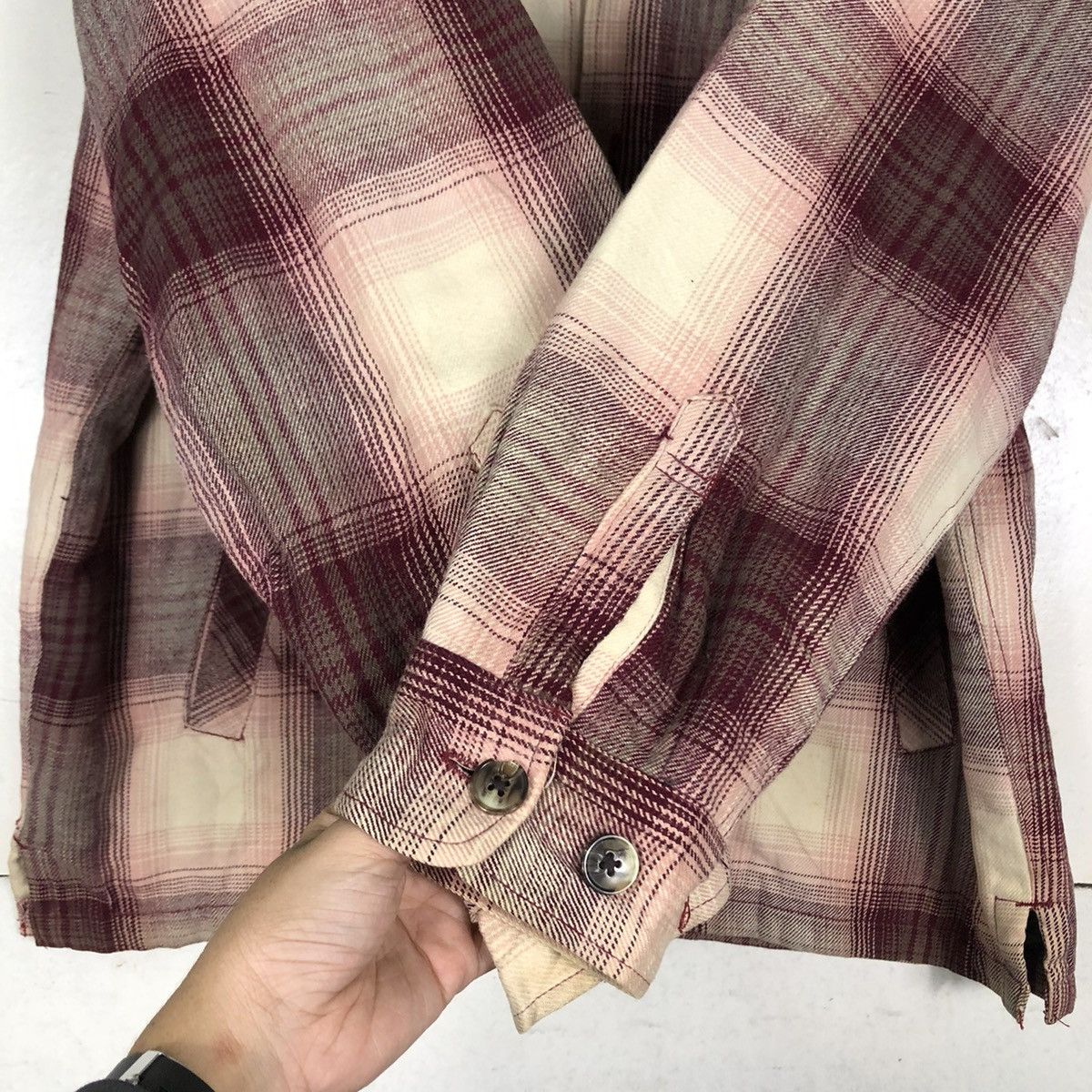 Flannel 🔥Vintage Wool Jacket Sea Hop Issey Miyake Tartan Design Size US L / EU 52-54 / 3 - 14 Thumbnail