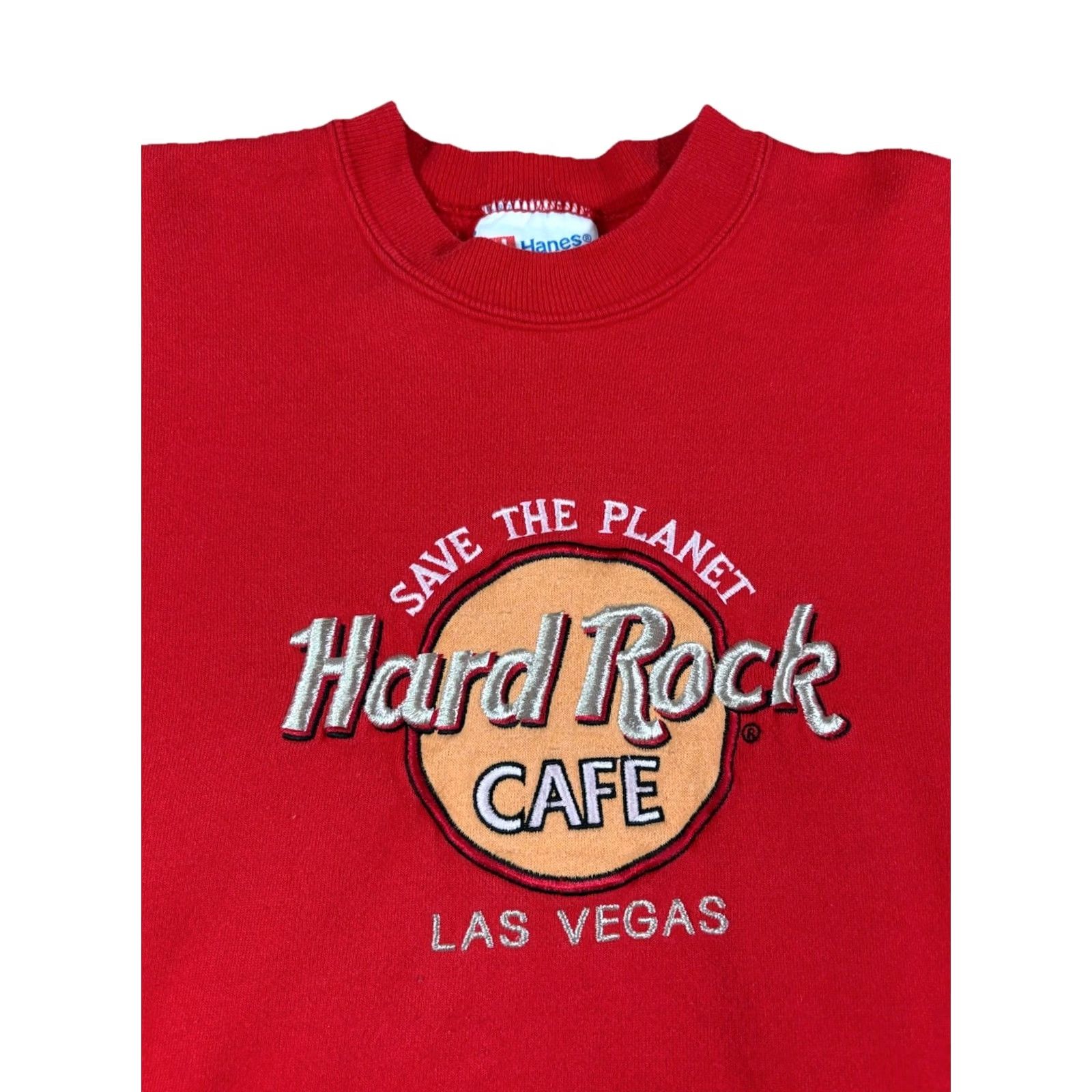 Hard Rock Cafe VINTAGE Hanes Heavyweight Hard Rock Cafe Las Vegas Embroidered Sweatshirt XL Size US XL / EU 56 / 4 - 4 Thumbnail