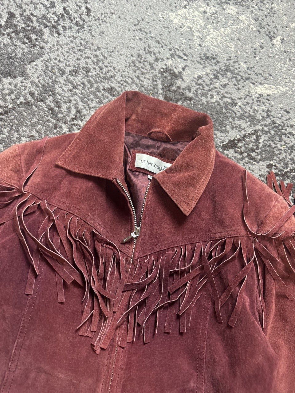 Leather × Vintage Vintage Y2K Outer Edge Suede Jacket with Finge Detail Jacket Size US S / EU 44-46 / 1 - 3 Thumbnail