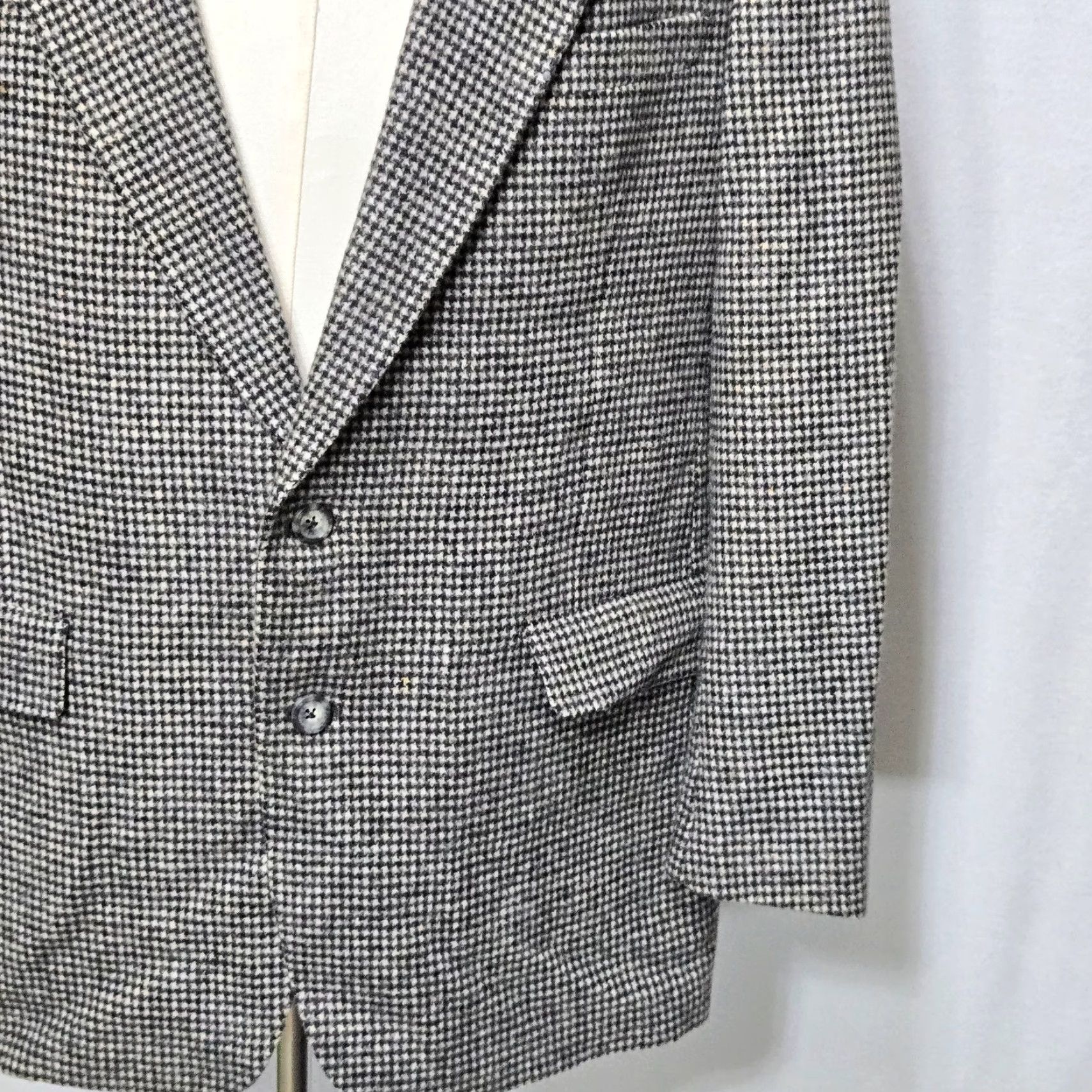 Hart Schaffner Marx Hart Schaffner Marx Blazer Mens 43R Houndstooth Wool Sport Coat Jacket Size 46R - 5 Thumbnail