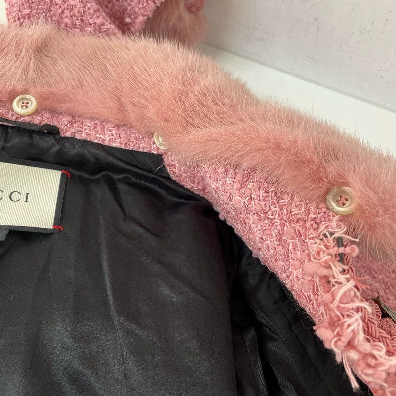 Gucci Gucci Pink tweed wool collar jacket 2504-Nextarrow Size XS / US 0-2 / IT 36-38 - 6 Thumbnail