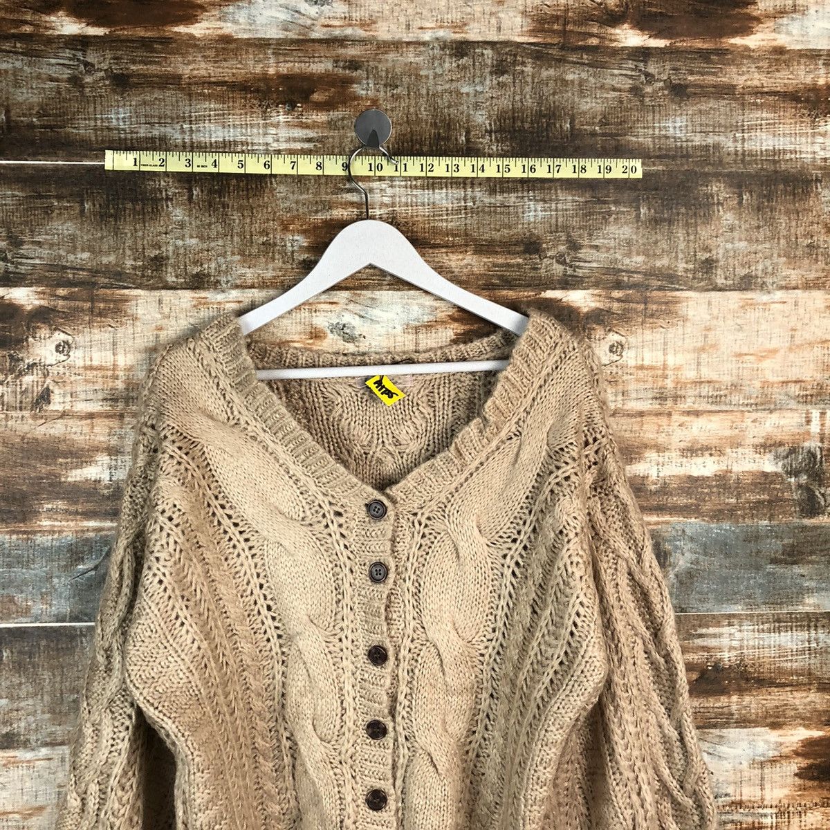 Aran Isles Knitwear × Japanese Brand Nice Claup Brown Cardigan aran isle cable Knitwear #A1725 Size M / US 6-8 / IT 42-44 - 2 Thumbnail
