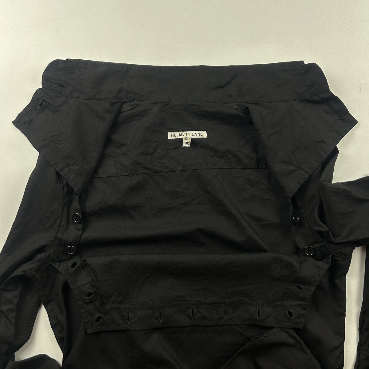 Helmut Lang 1993 Helmut Lang Marine Hi Collar Many Button Shirt Size XS / US 0-2 / IT 36-38 - 8 Thumbnail