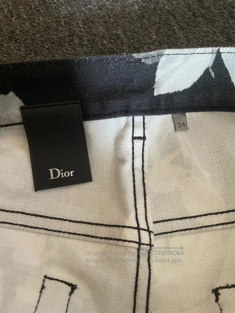 Dior Dior White Rose Print Elastic Jeans. Size US 34 / EU 50 - 7 Thumbnail