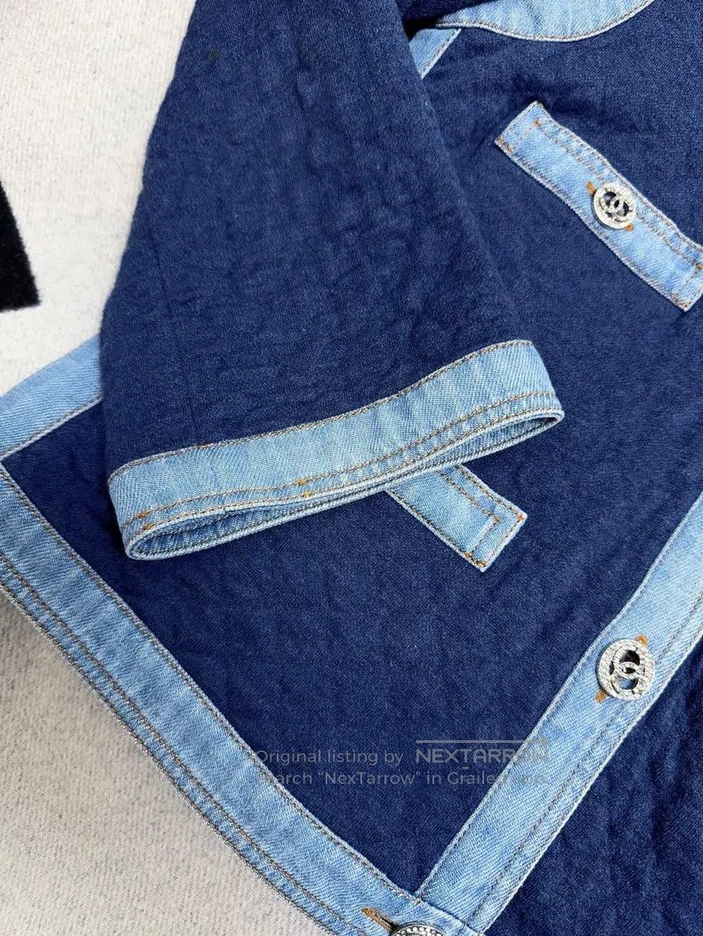 Chanel Chanel Early spring blue diamond checkered diamond button Size XS / US 0-2 / IT 36-38 - 3 Thumbnail